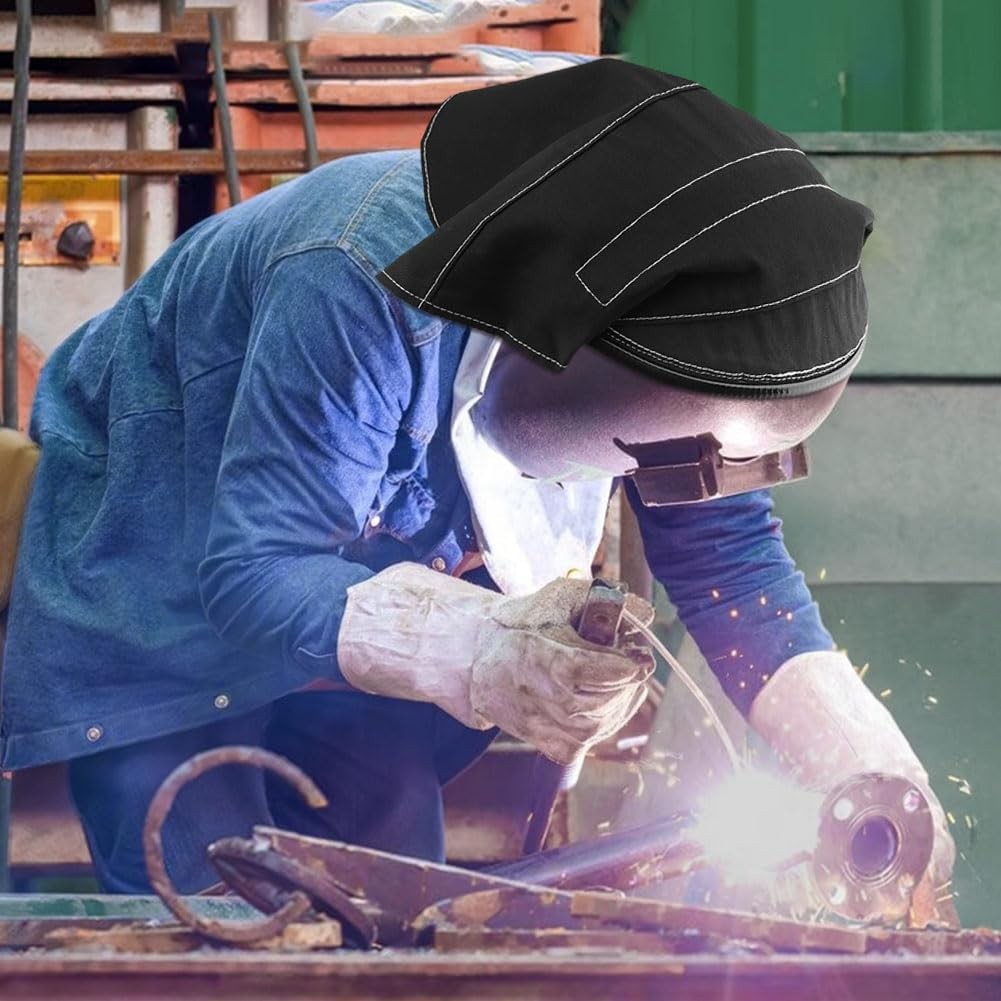 Welding Helmet Cover Fireproof Extended Head Wrap Full Protection Hood Black