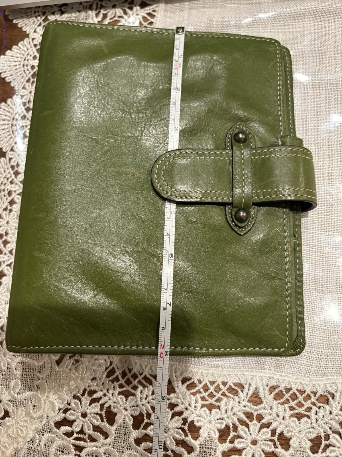 Franklin covey Compact Vintage Charlotte Full Grain Leather Olive/Green Color