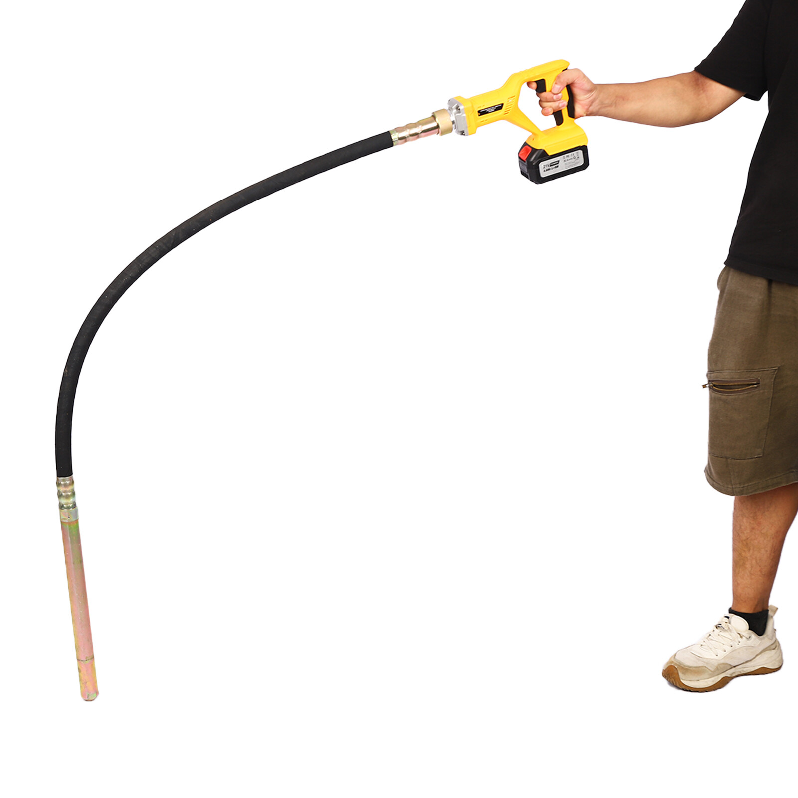 Concrete Vibrating Tool with 4.92ft Shaft, Battery Included, Ergonomic Design