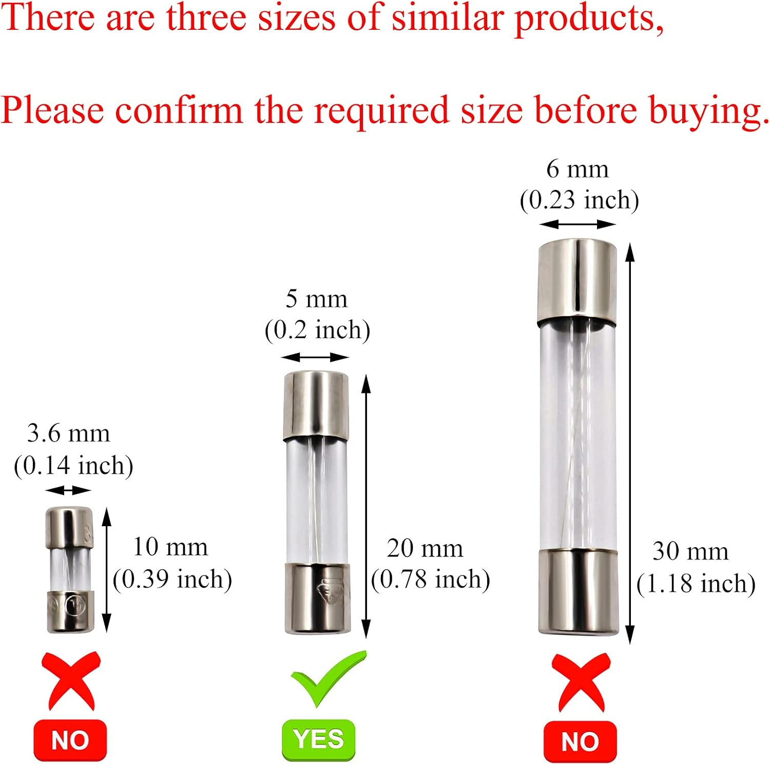 10 Pack F3AL Fast-Blow Fuse 3A Max 3Amp 125V Glass Fuses 0.2 X 0.78