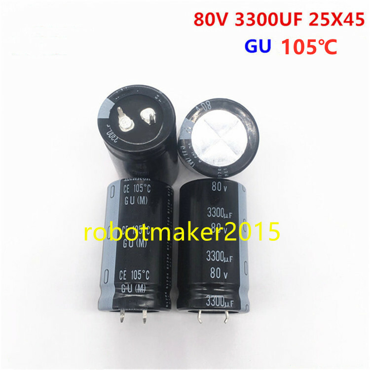 2Pins 3300uf 3300mfd 80V 30*30/35 25*45 Electrolytic Capacitor 105℃ 85℃