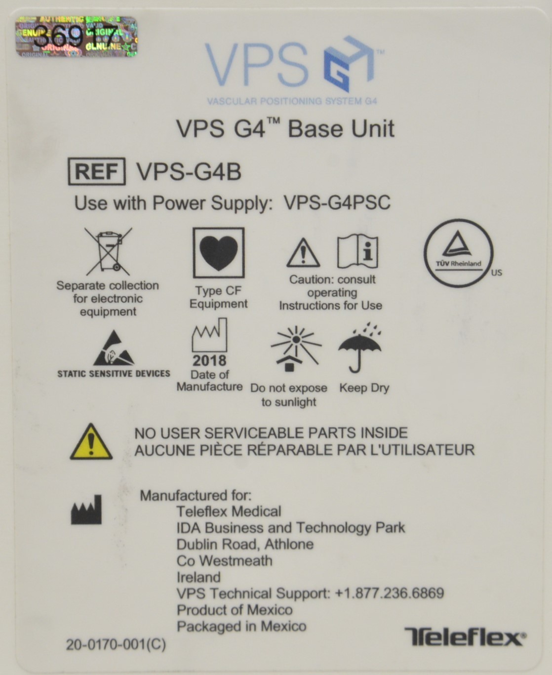 Teleflex VPS-G4 Vascular Positioning System Base Unit VPS-G4B