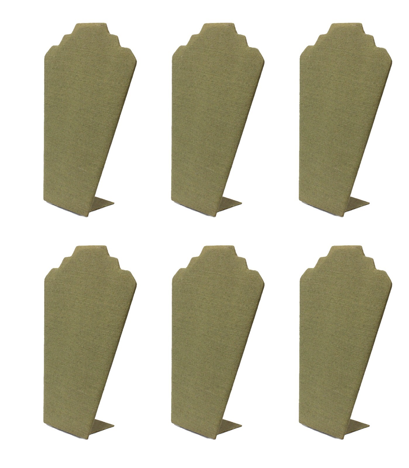 Green Jute Necklace Display Jewelry Chain Display Easel Stand (6 Pack) 12″