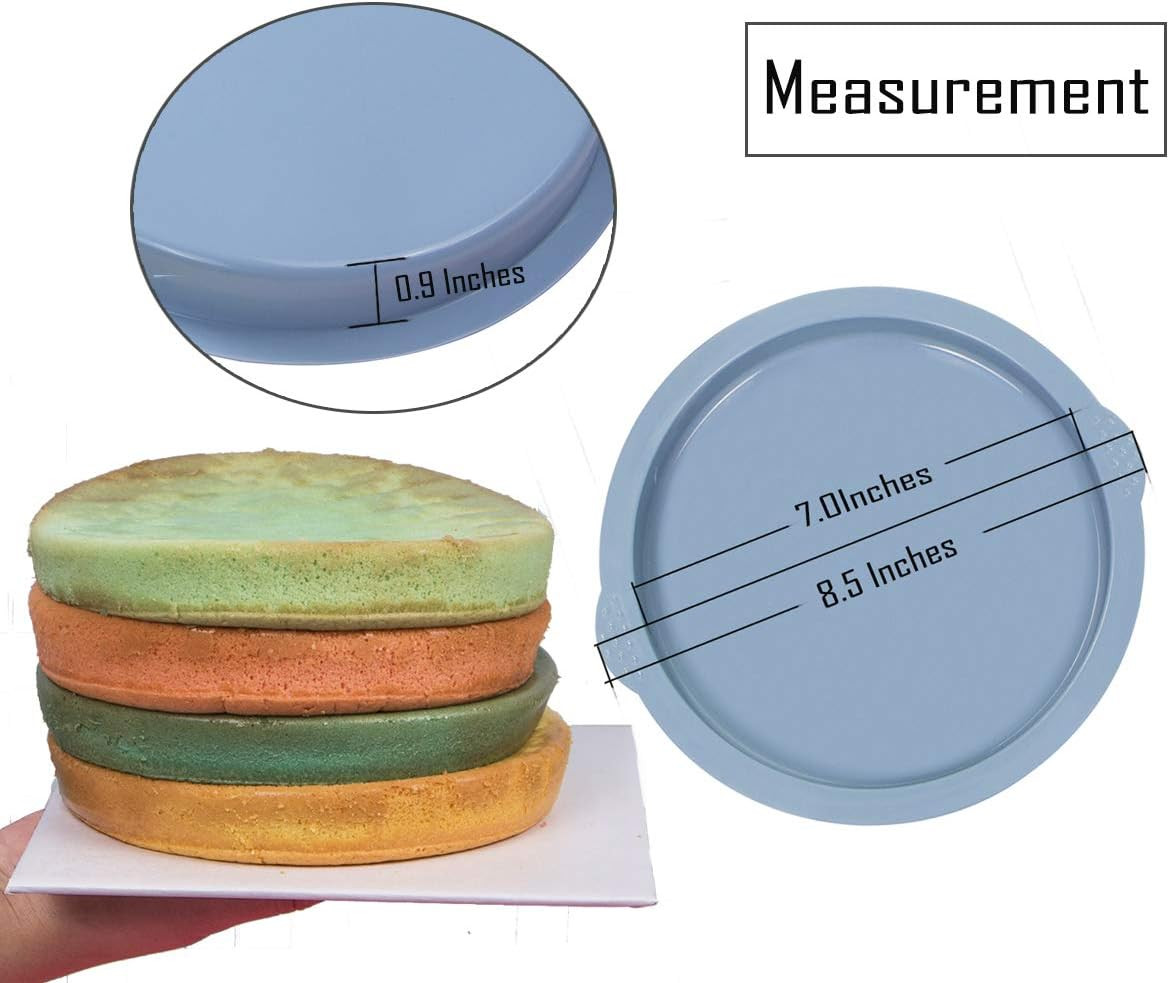 Layer Cake Pans, 7 Inch round Cake Pan Set, Silicone Cake Mold Versatile for Rai