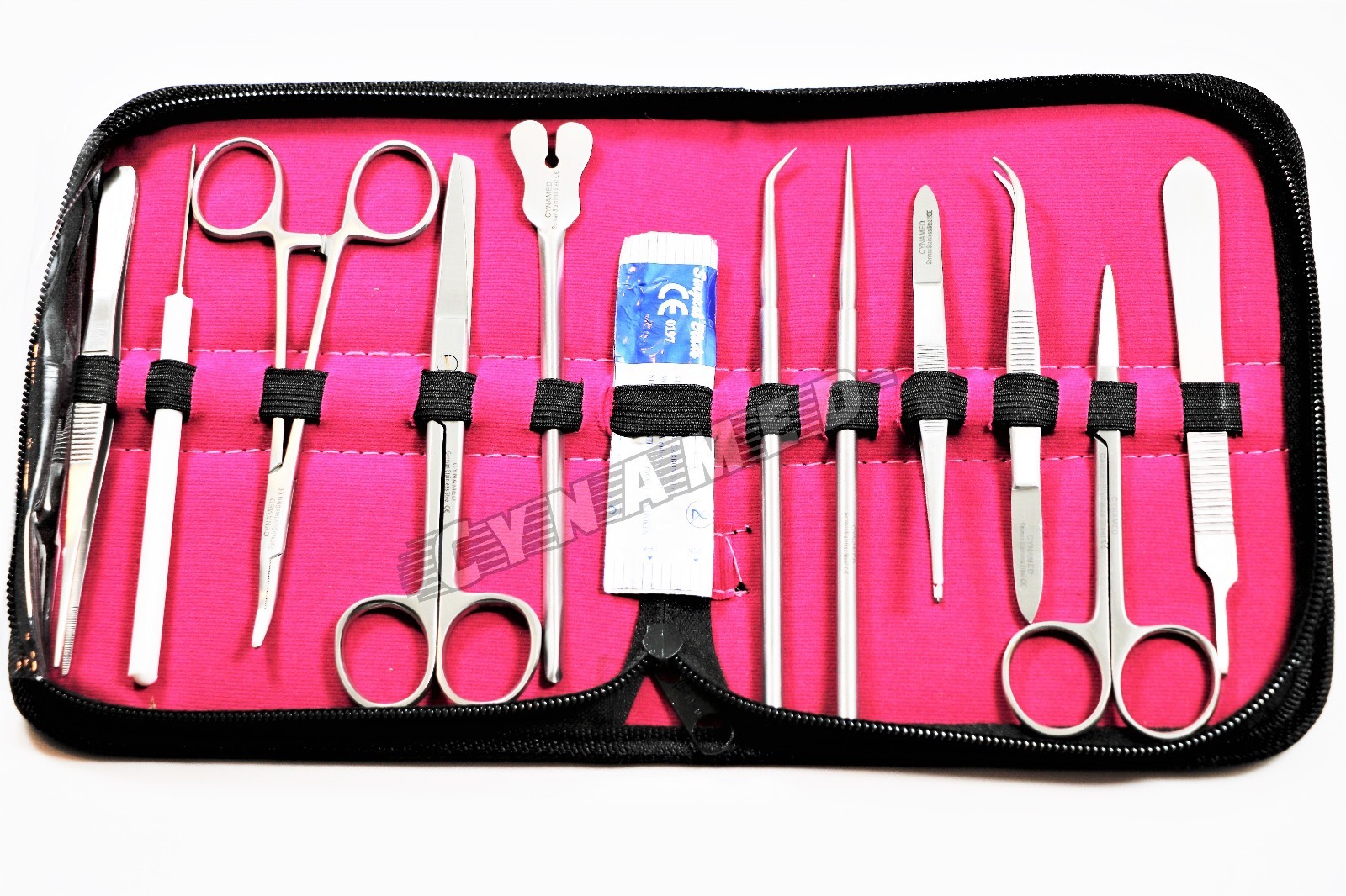 GERMAN DISSECTING KIT OF 12 PCS, SCISSORS, FORCEPS, PROBE, BLADES, NEEDLE ETC