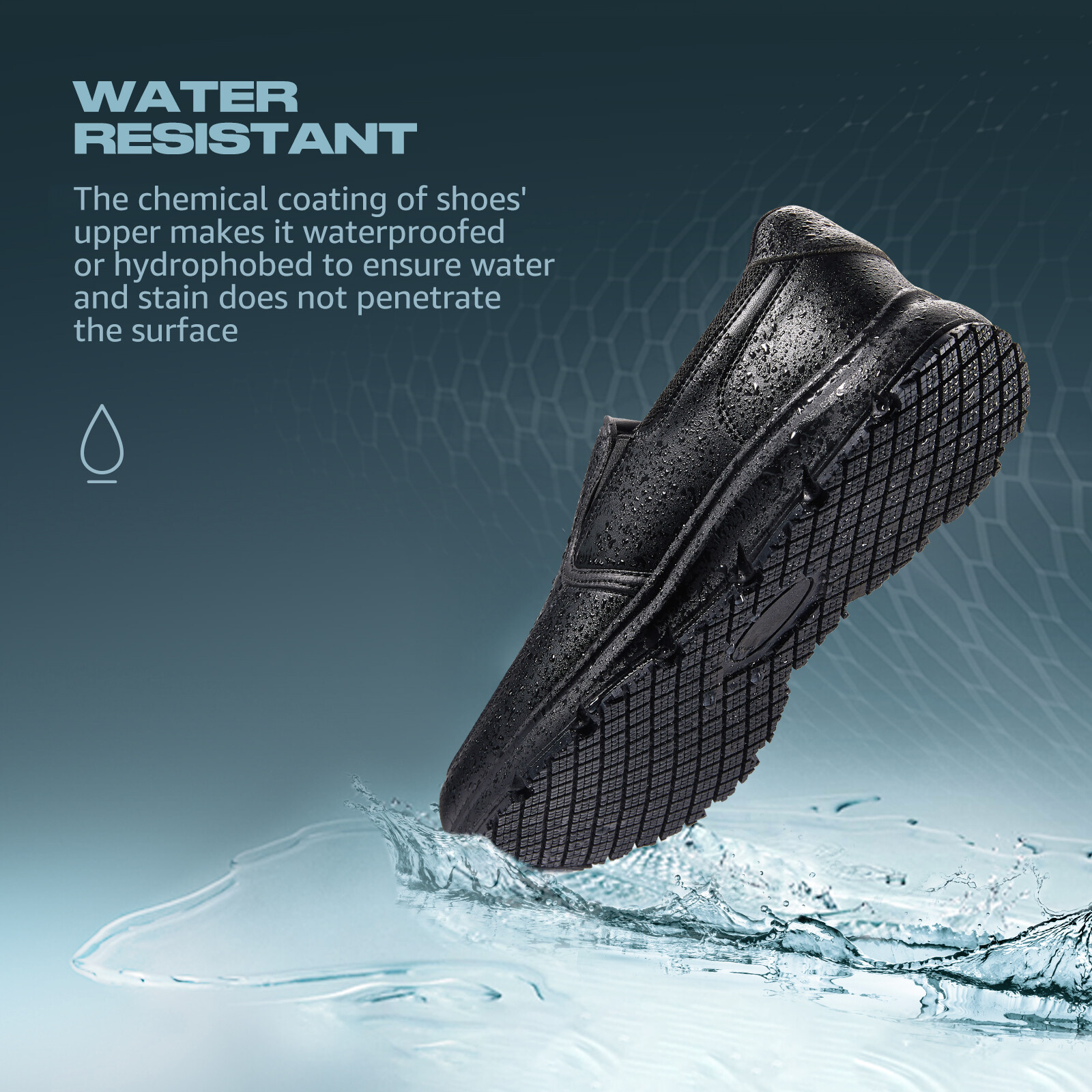 HISEA Men’s Non-Slip Shoes Slip-On Chef Shoes Water Resistant Kitchen Work Shoes