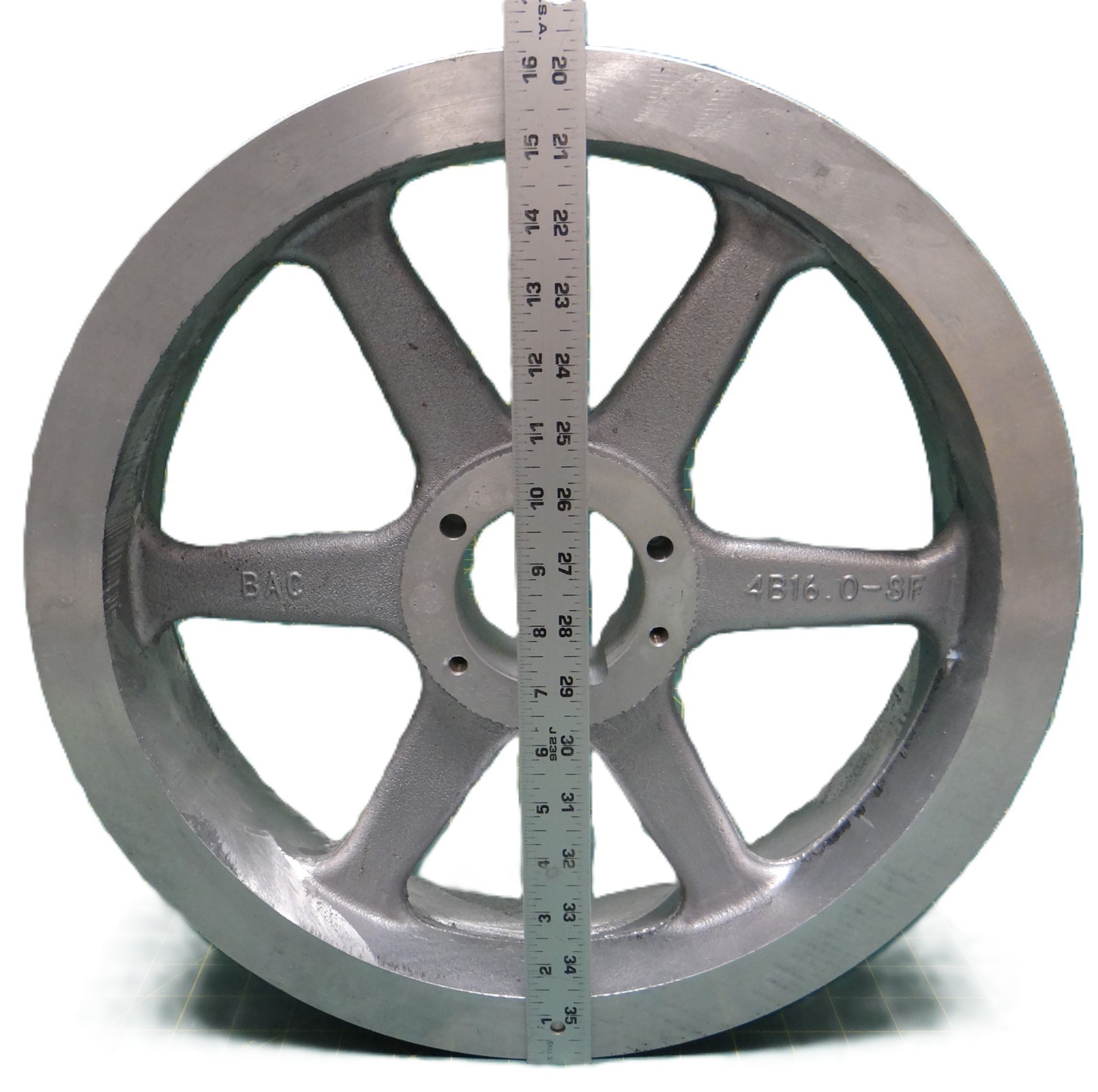 16″OD Baltimore Aircoil Company 4B16.0 SF 4 Groove Aluminum Sheave, w/o Bushing
