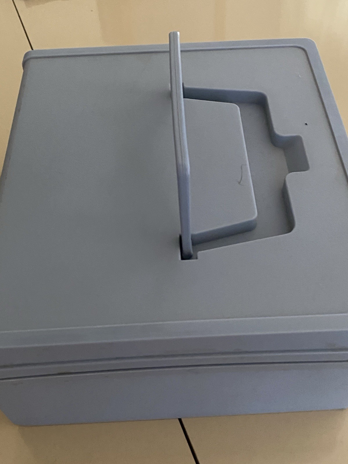 Blue Portable Plastic Cash Box Perfect for Yard Sales, Fund Raising, Church Etc
