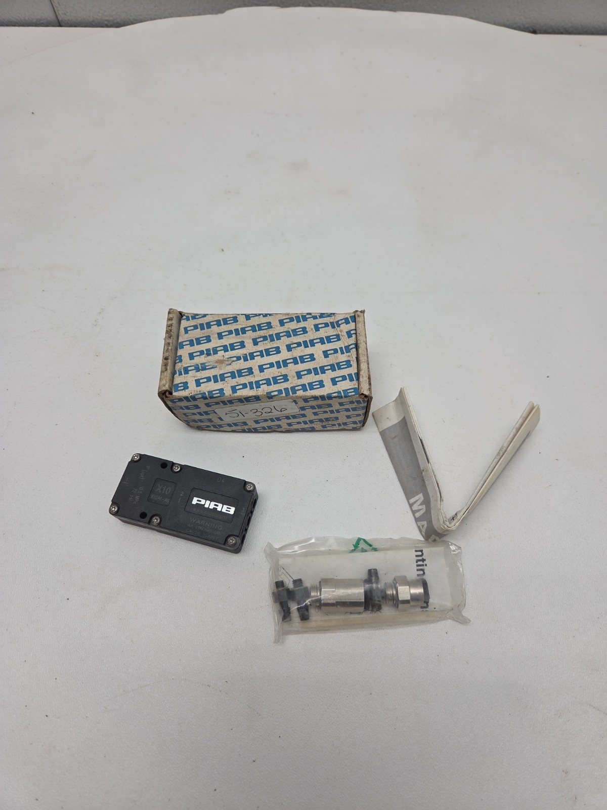 PIAB X10A6-AN Mini Vacuum Pump W/ Chip 10A Connection Kit 01.04.902 NOS