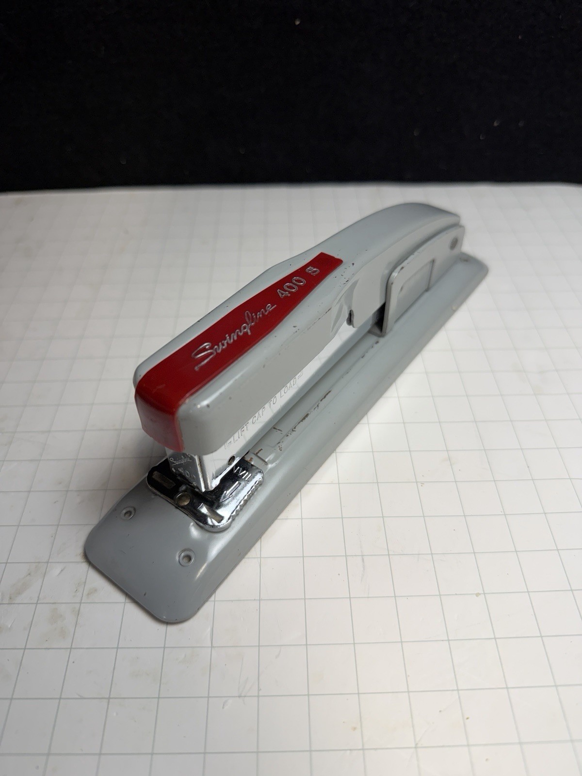 Vintage Swingline 400 S Heavy Duty Gray Red Desk Stapler USA Made Office Supply