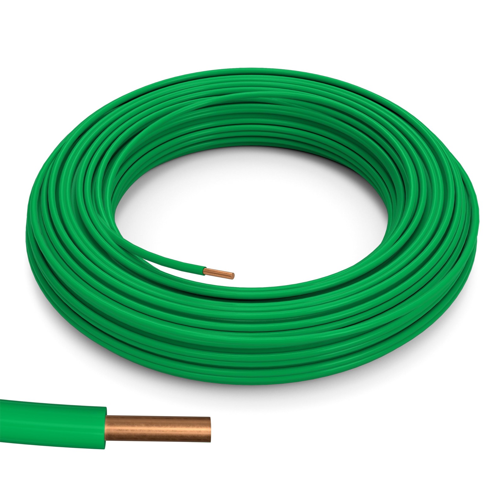 100 Foot, Green – 10 AWG Solid Copper Wire – 10 Gauge Wire Electrical – 100 FT I