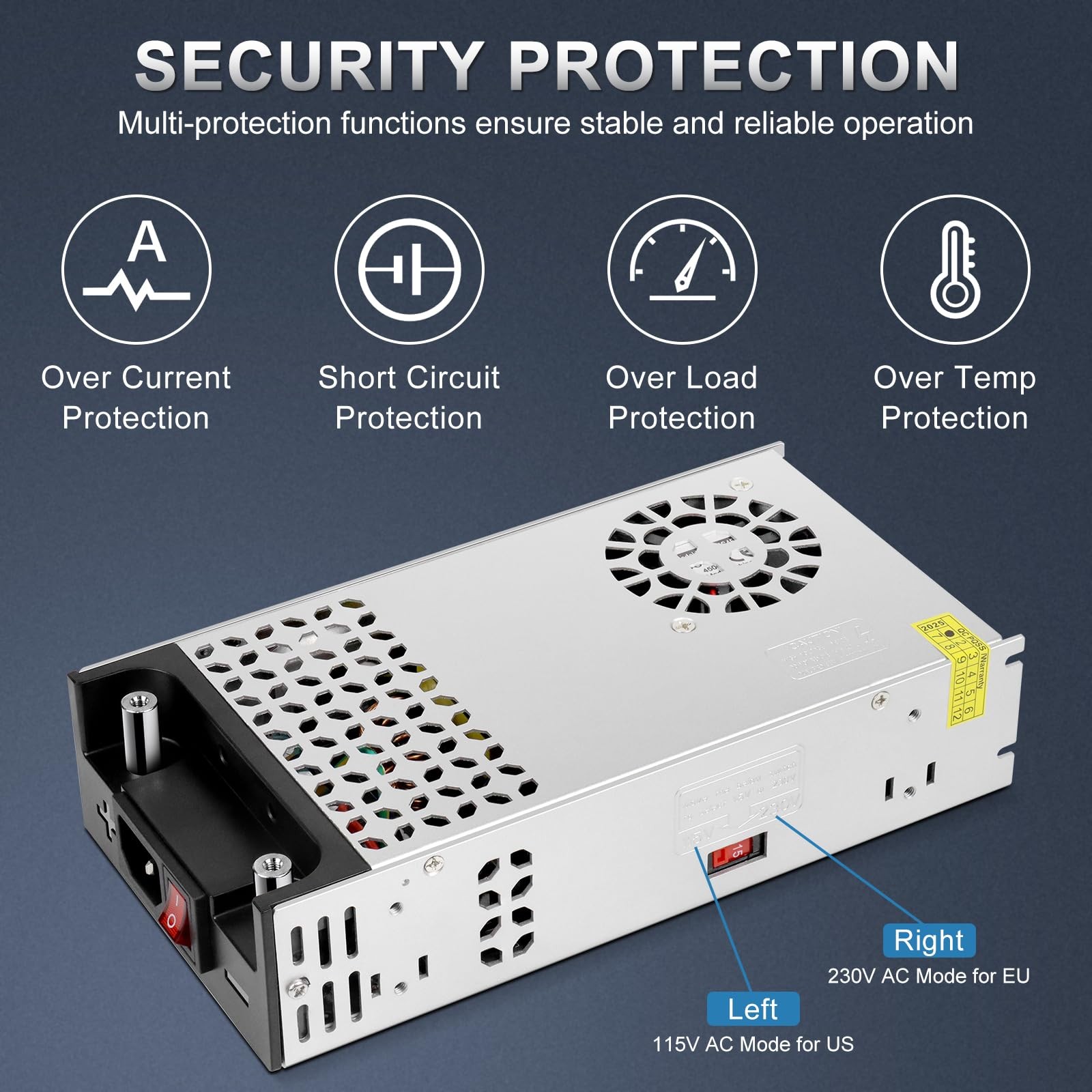 12V 500W New Version AC to DC Converter, 120V to 12V Power Supply, Switching …