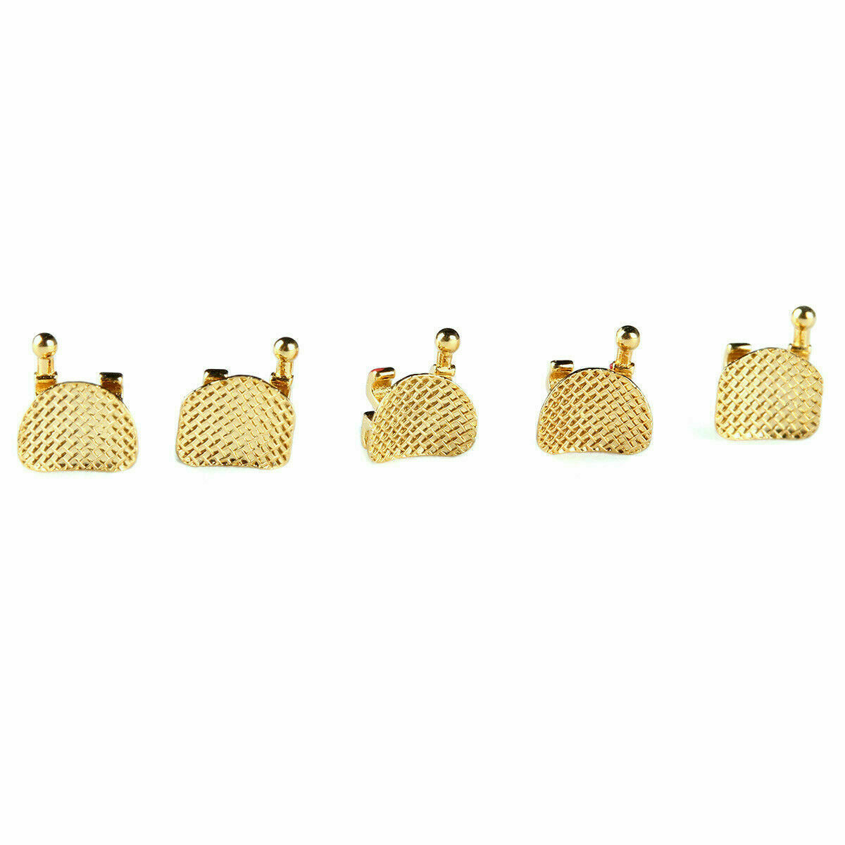 10Packs Dental Bracket Braces 24K Gold Plated Orthodontics MN 022 MBT 3.4.5 Hook