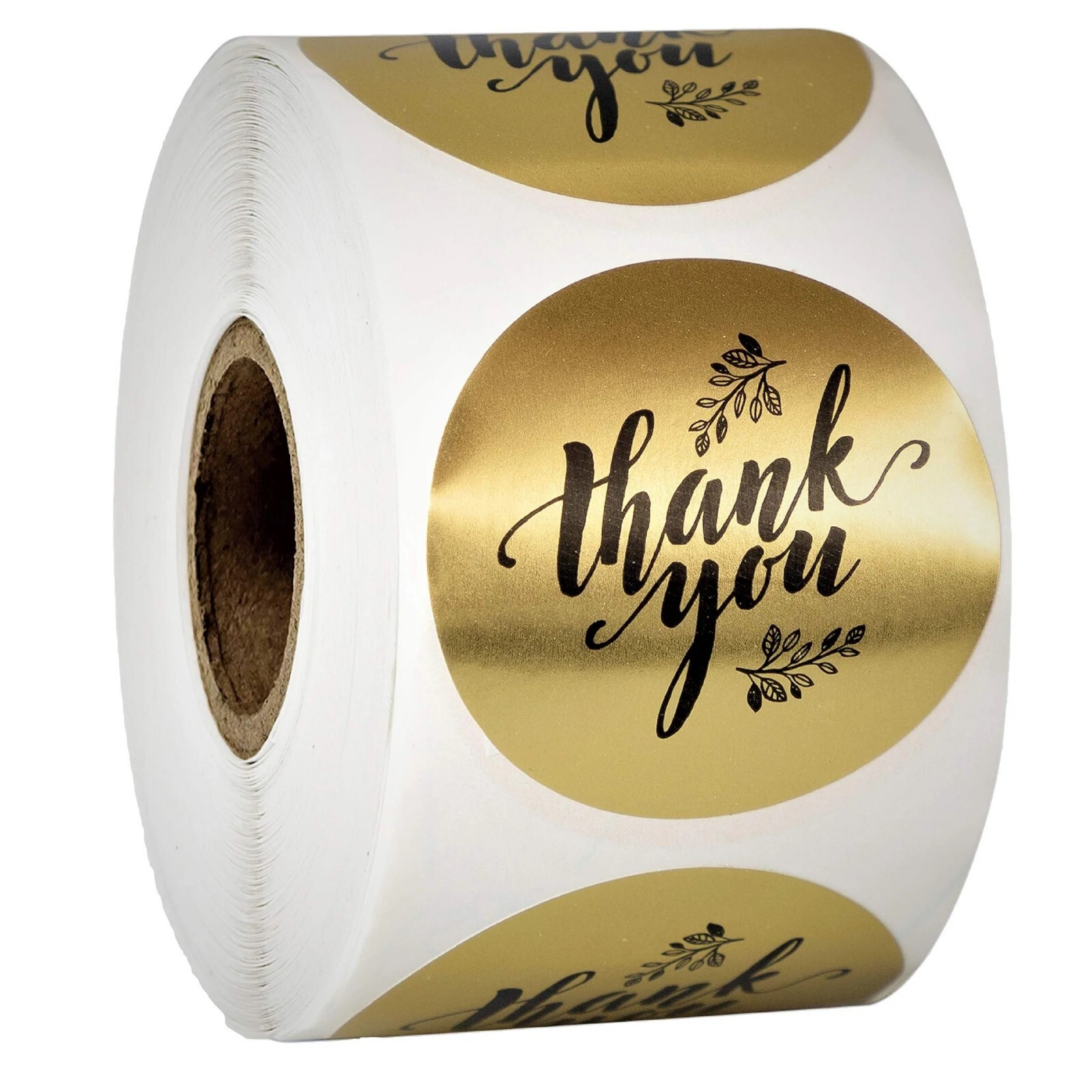 Easykart Thank You Label Sticker 1.5″ Round Matte Gold 500 Labels Per Roll