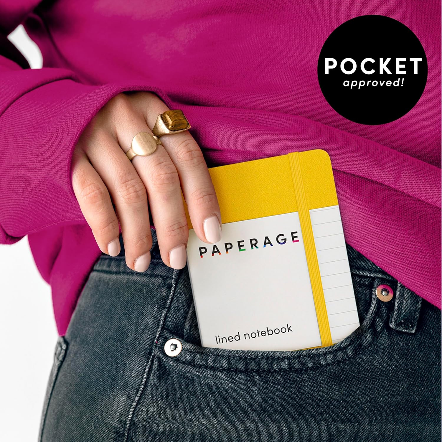 PAPERAGE Lined Pocket Journal Notebook, 2 Pack, (Dark Green), 160 Pages, Smal…
