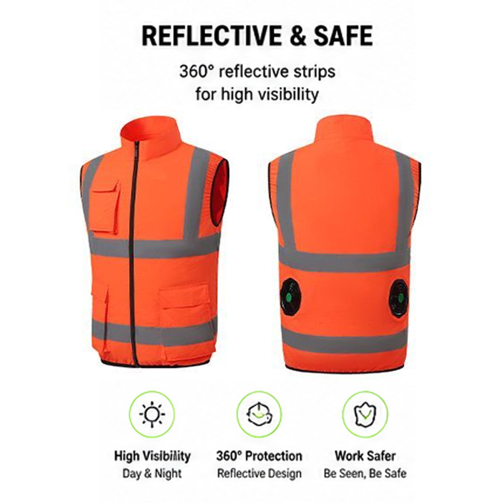 Safety Cooling Vest Jacket with 2 Fans – Air Conditioner Lightweight Vests