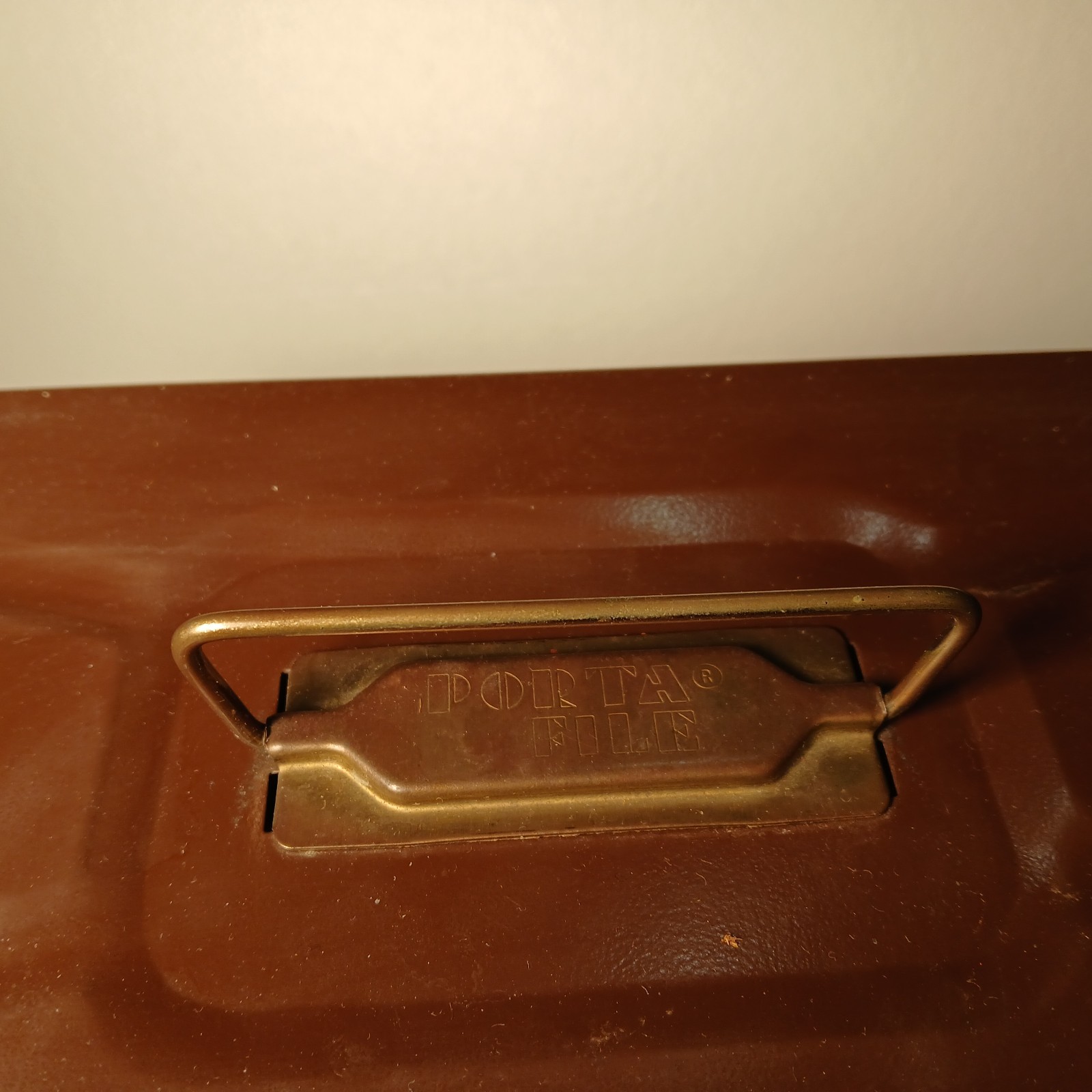 Vtg Ballonoff Porta File Metal Storage Record Box Brwn Grid Graph Pattern No Key