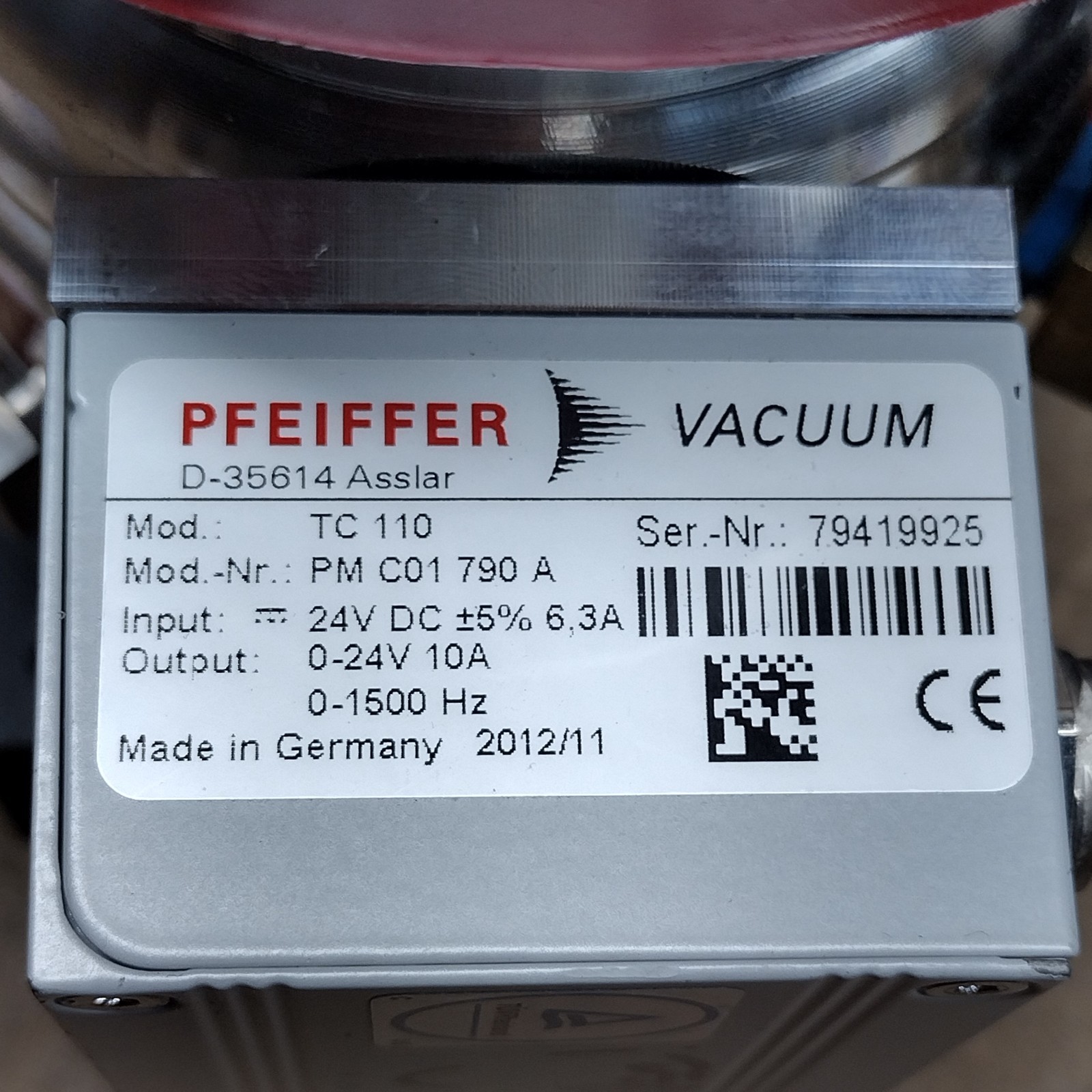 Pfeiffer Vacuum HiPace 80 Turbomolecular Pump w/ TC 110 Controller – FOR PARTS