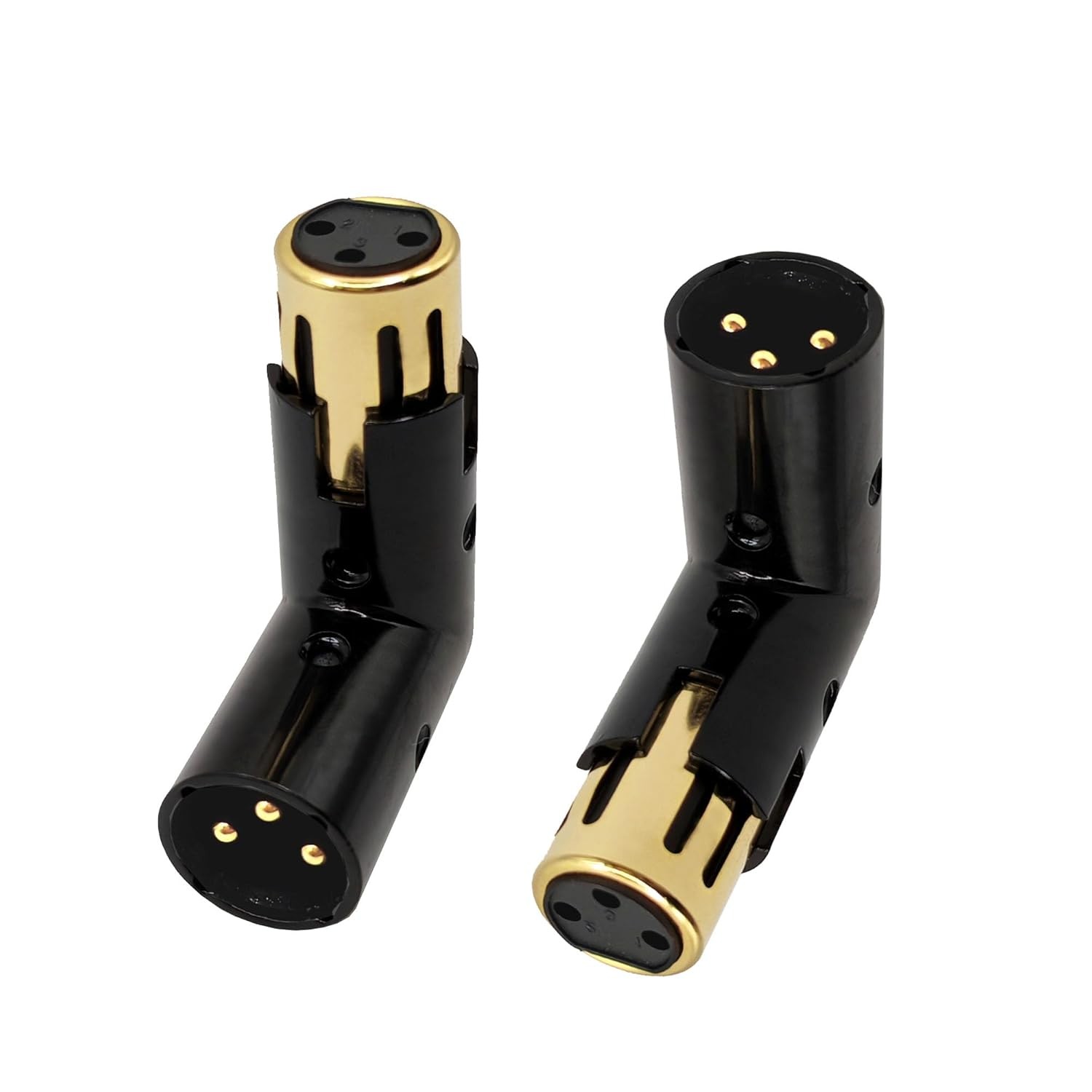 XLR Male to Female Right Angle Adapter Adjustable 3-PIN XLR 90 Degree Connector