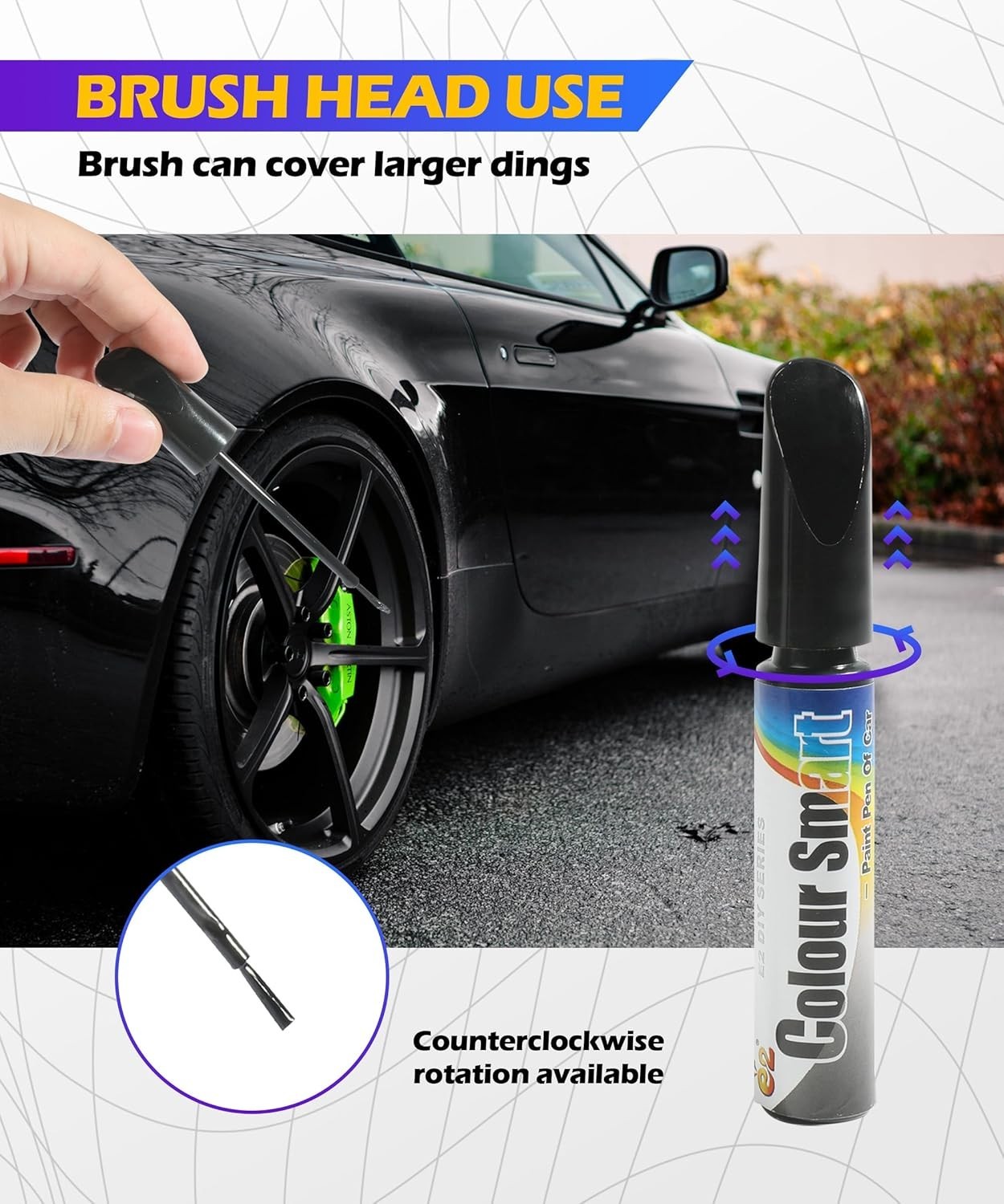 Black Touch-Up Paint Pen for Car Scratch and Wheel Rim Repair