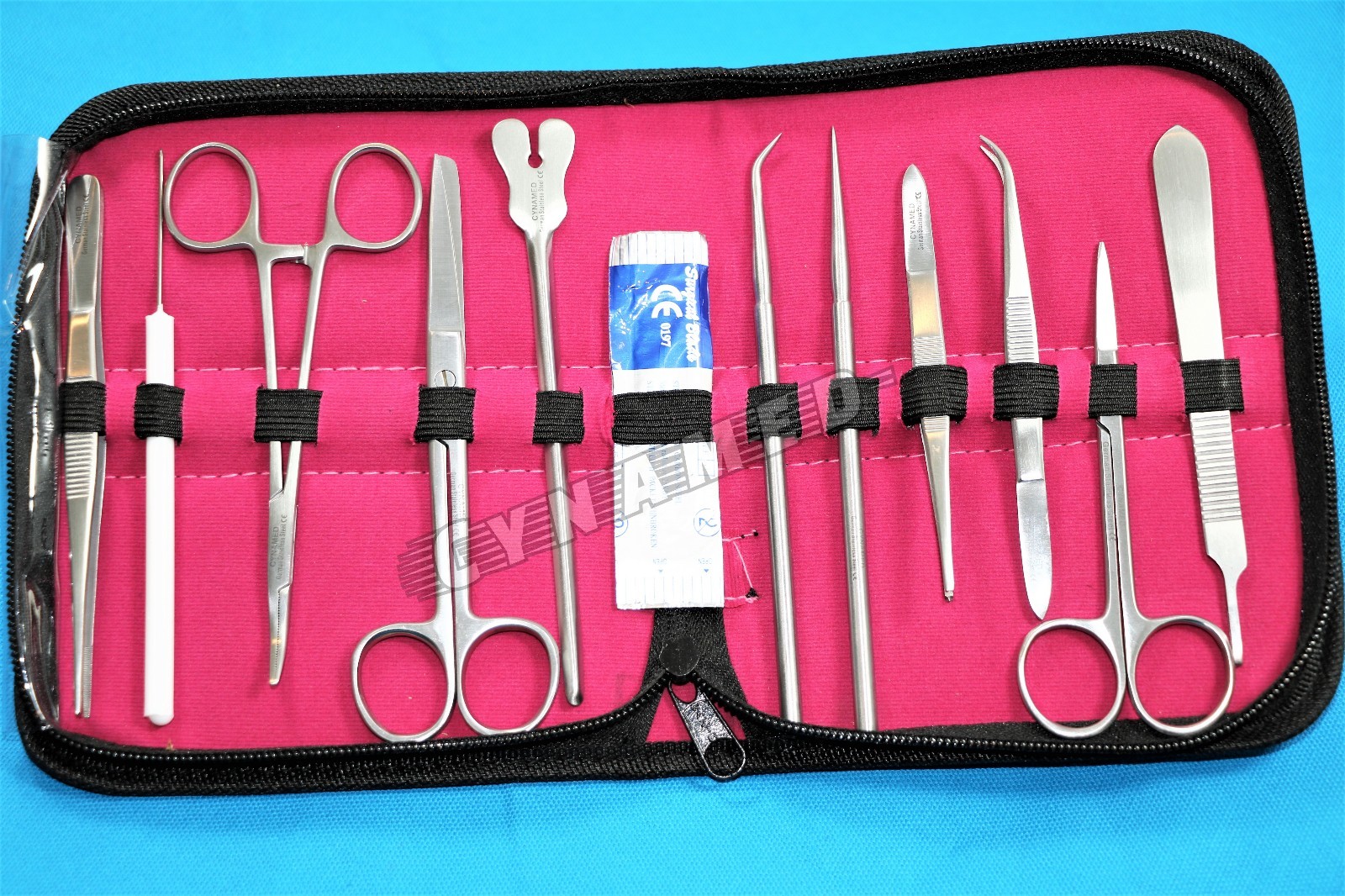 GERMAN DISSECTING KIT OF 12 PCS, SCISSORS, FORCEPS, PROBE, BLADES, NEEDLE ETC