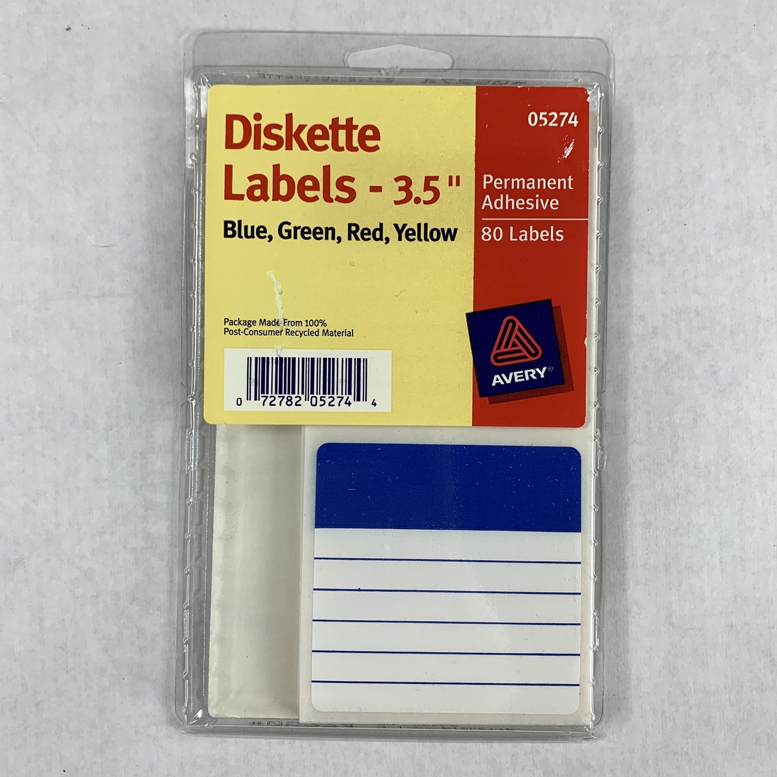Avery 05274 3.5″ Diskette Labels 80 Label Vintage Multiple Colors New SEALED OEM