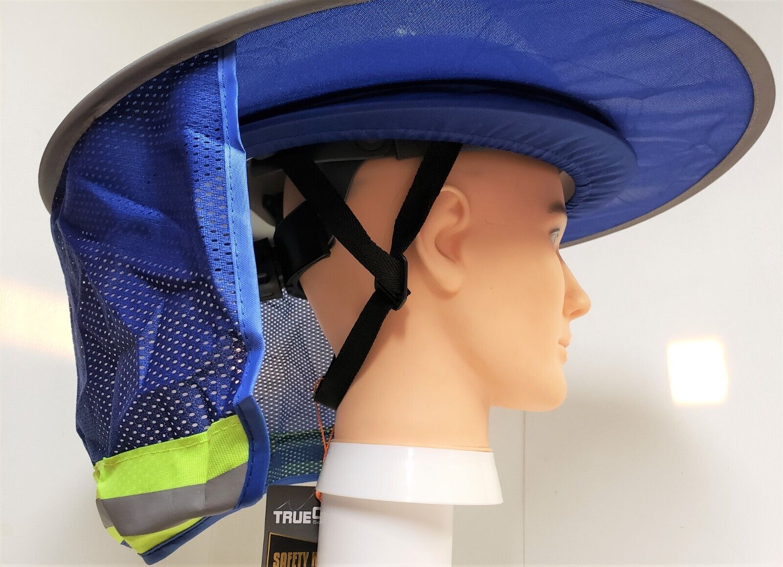 Hard Hat Sun Shade Visor for Full Brim Mesh Neck HI VIS REFLECTIVE STRIPE