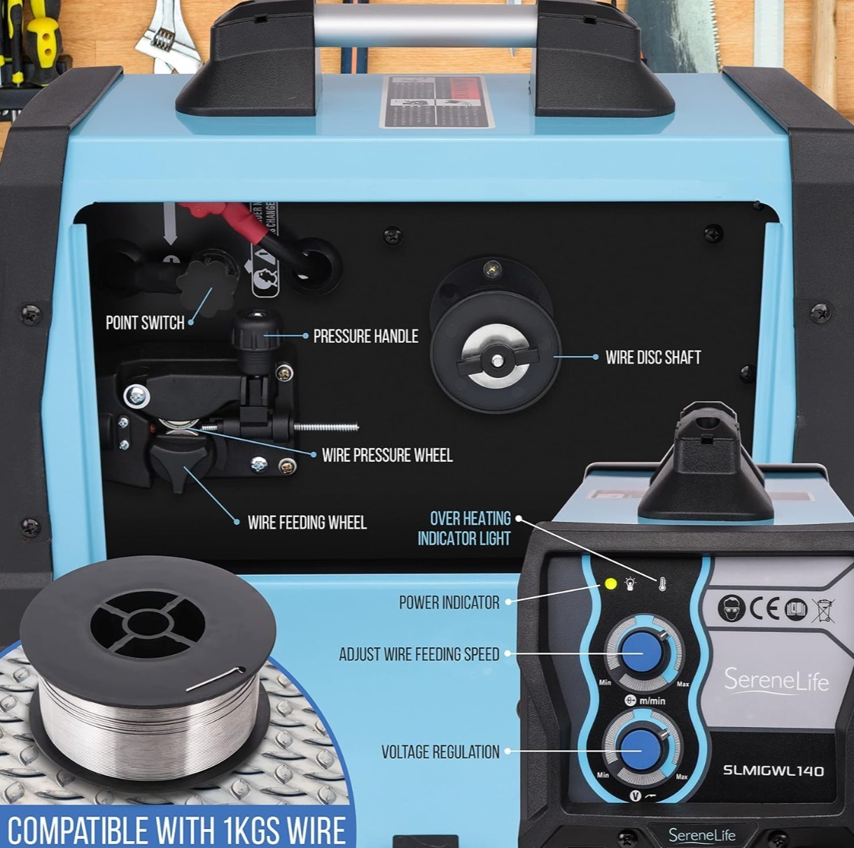 SereneLife Inverter MIG Welding Machine – Dual Voltage 110/220v