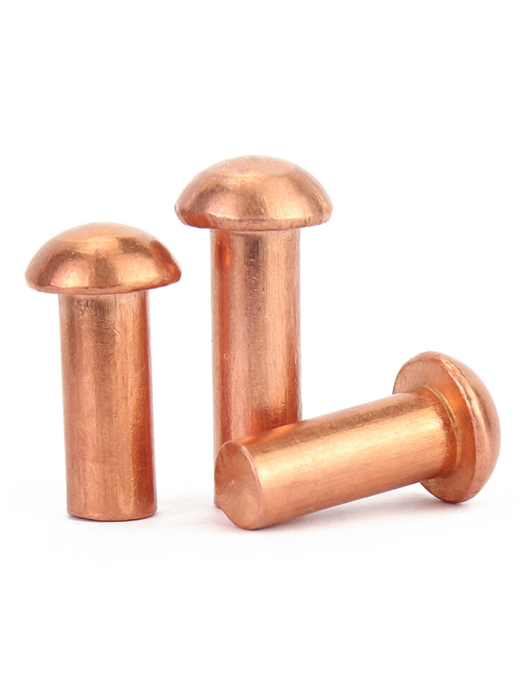 Solid Copper Round Button Head Rivets DIN660 1.5mm 2mm 2.5mm 3mm 4mm 5mm 6mm 8mm