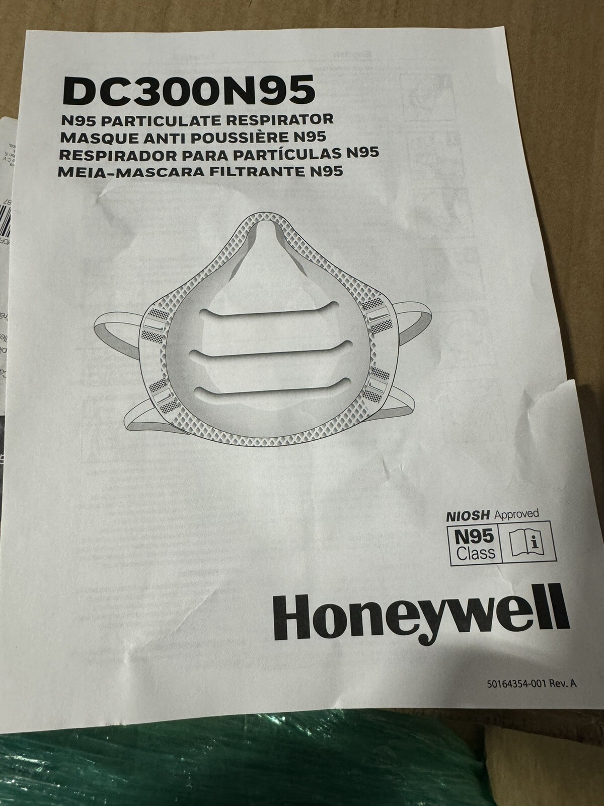 Honeywell Home N95 NIOSH-Approved Molded Cup Respirator Mask, 20-Pack DC300N95
