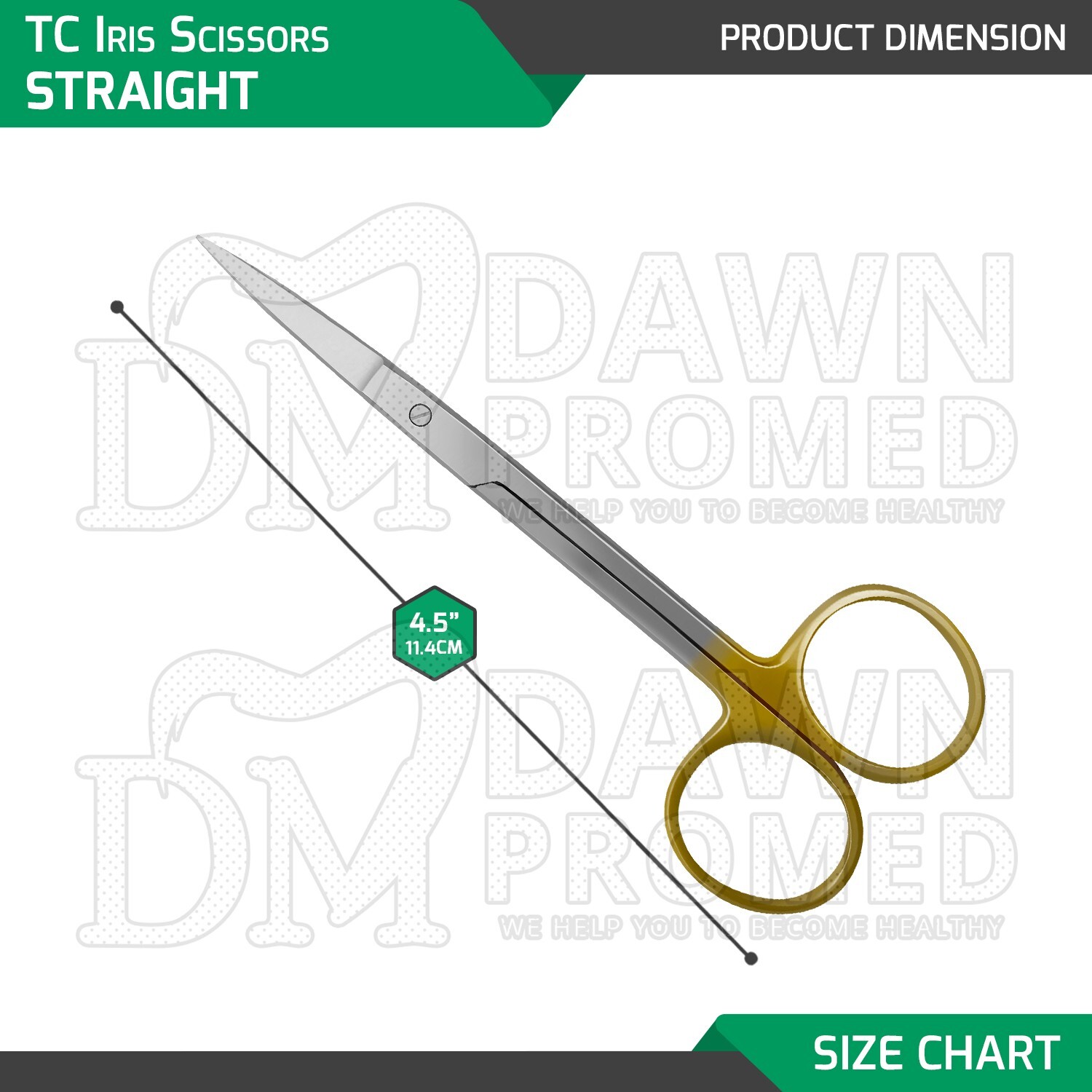Premium German TC Iris Scissors 4.5″ Straight Surgical Dental Instruments