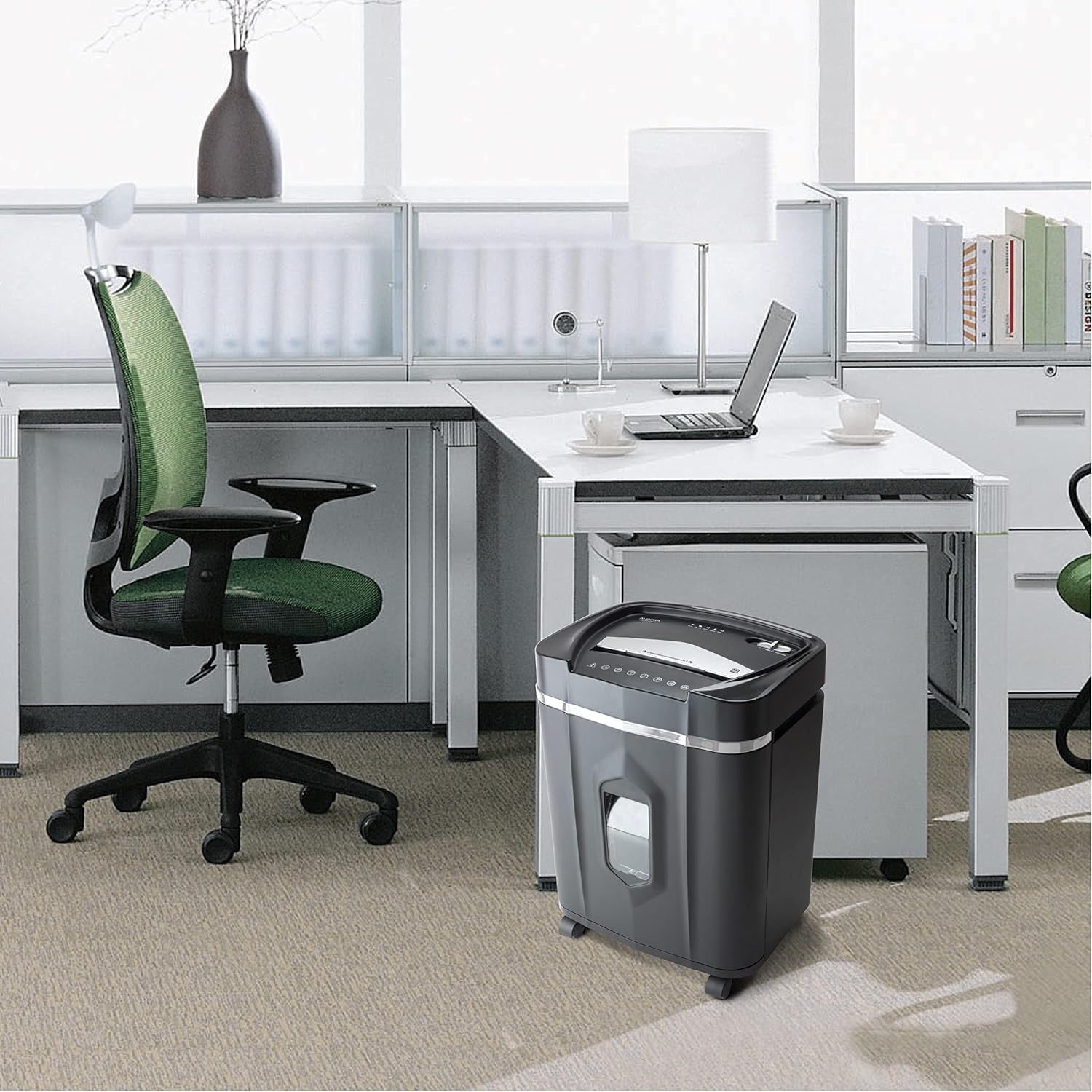 High-Security 12-Sheet Micro-Cut Shredder – Continuous Operation, Whisper Quiet