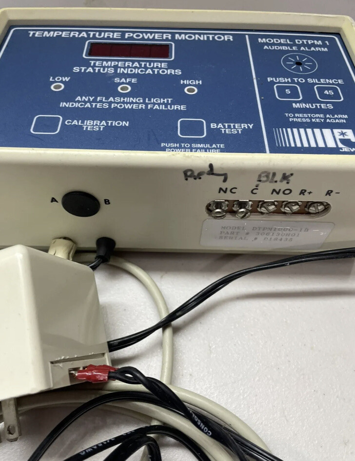 Jewett DTPM1000-1B Cold Storage Temperature Monitor/Alarm Mixed Materials