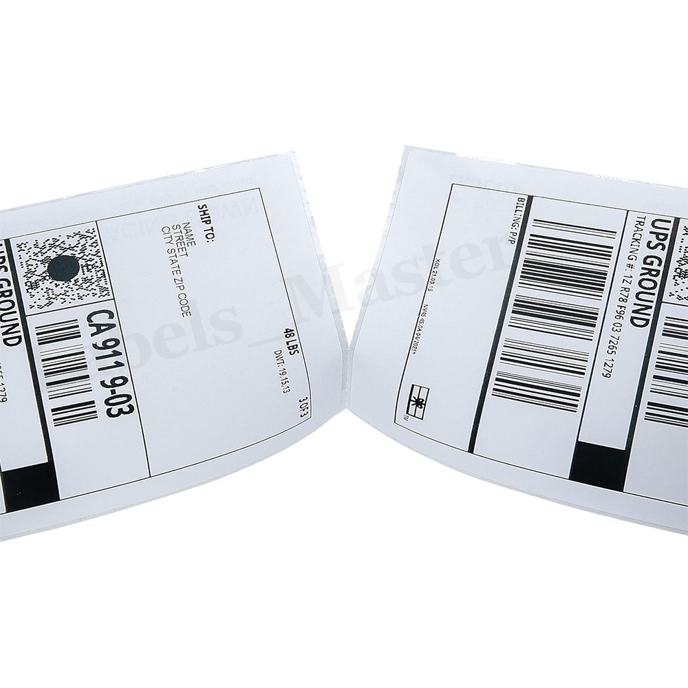 4×6 Fanfold Direct Thermal Shipping Labels Perforated for Zebra & Rollo Printers