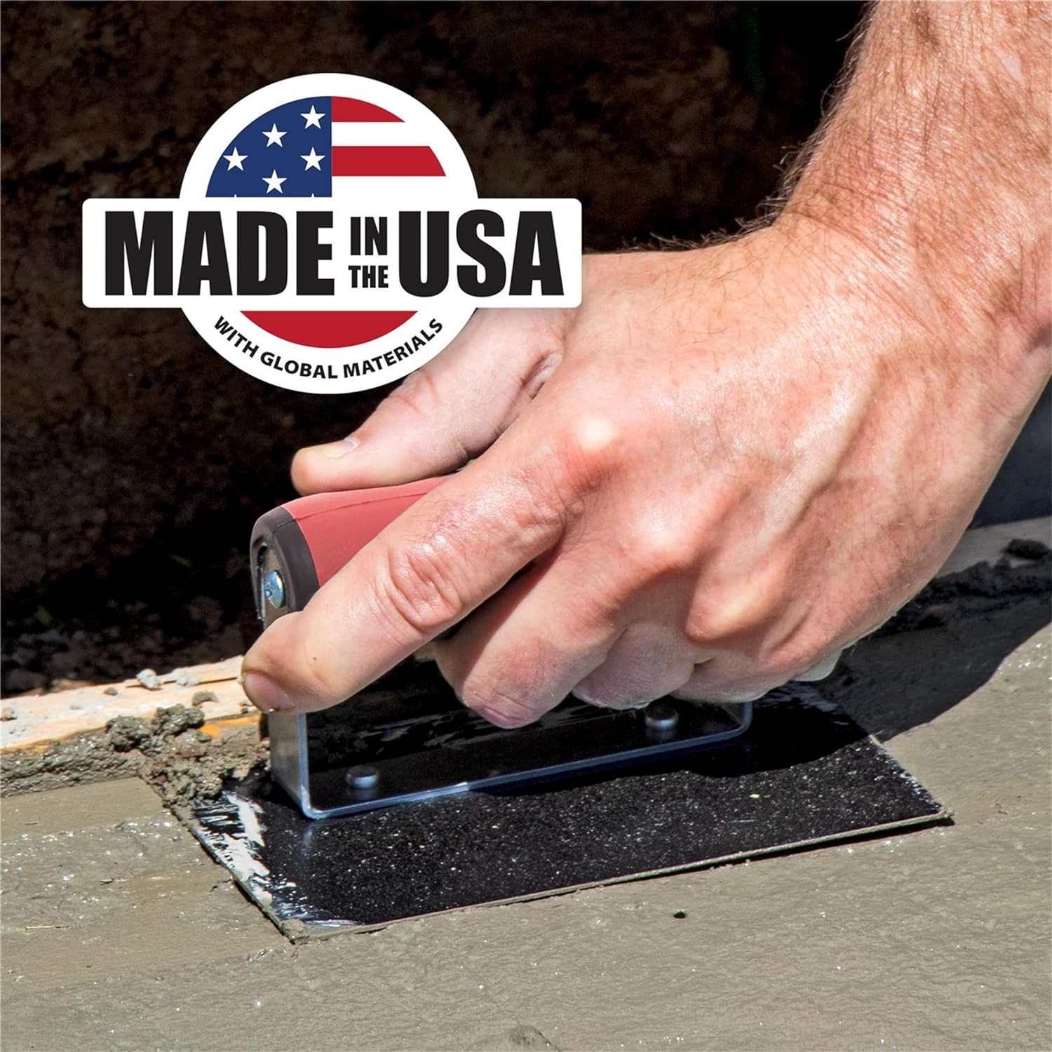 Straight Concrete Edger, 6 X 6 Blue Steel Blade, 1/2 Lip X 3/8 Radius, Made in t