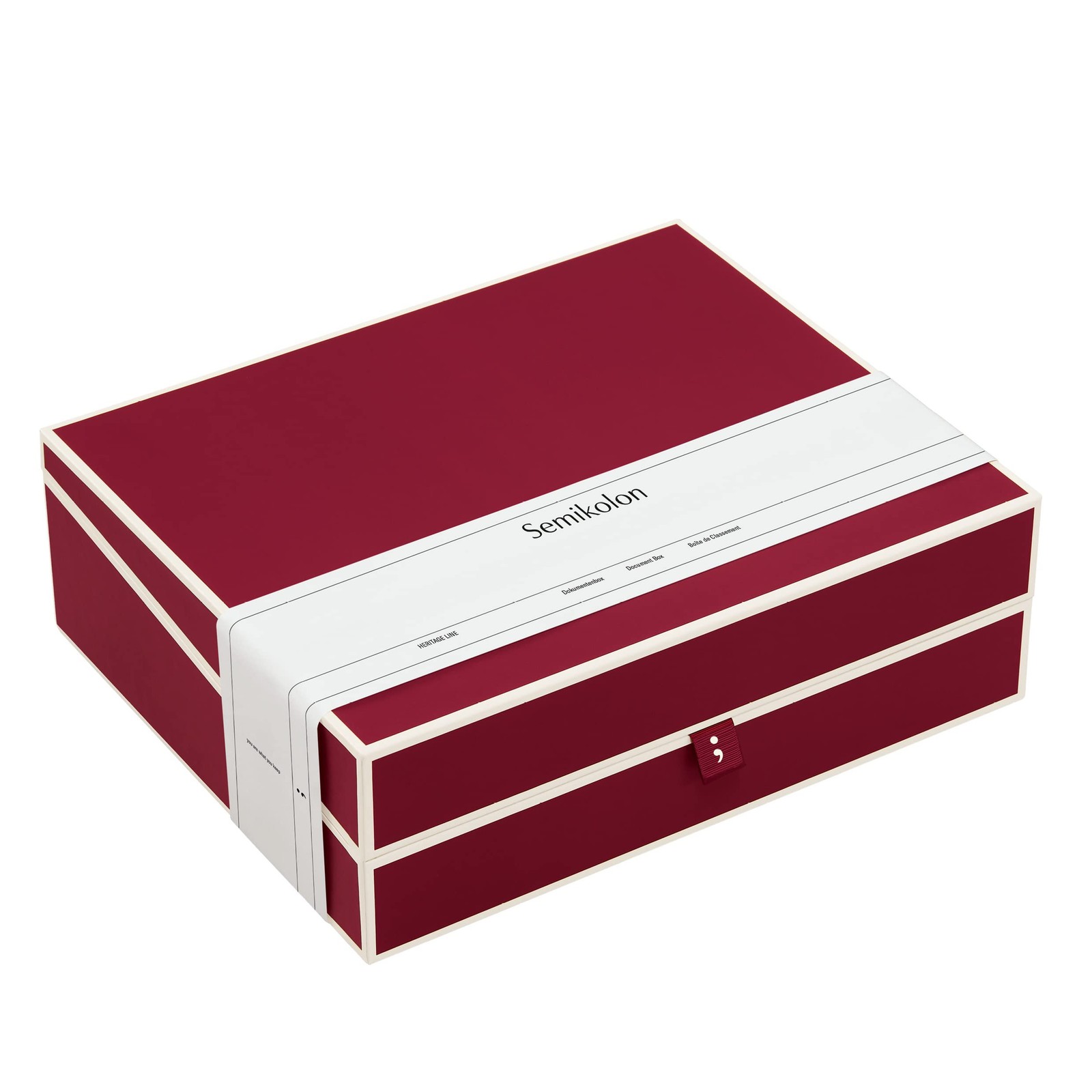 Semikolon – Document Storage Box for A4 12.5 x 10.3125 x 4 inches, Burgundy