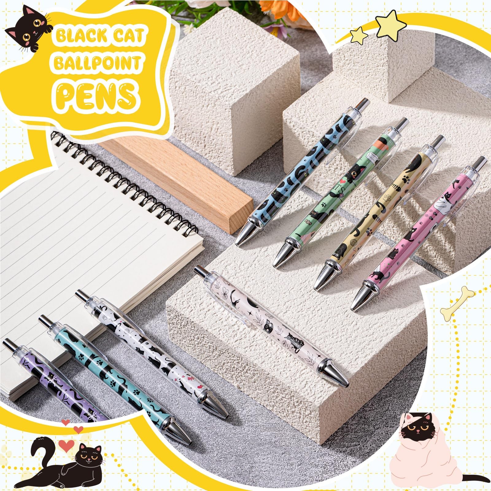 Ireer 8 Pcs Ballpoint Pens for Women 1.00 mm 1 Count (Pack of 8), Multicolor