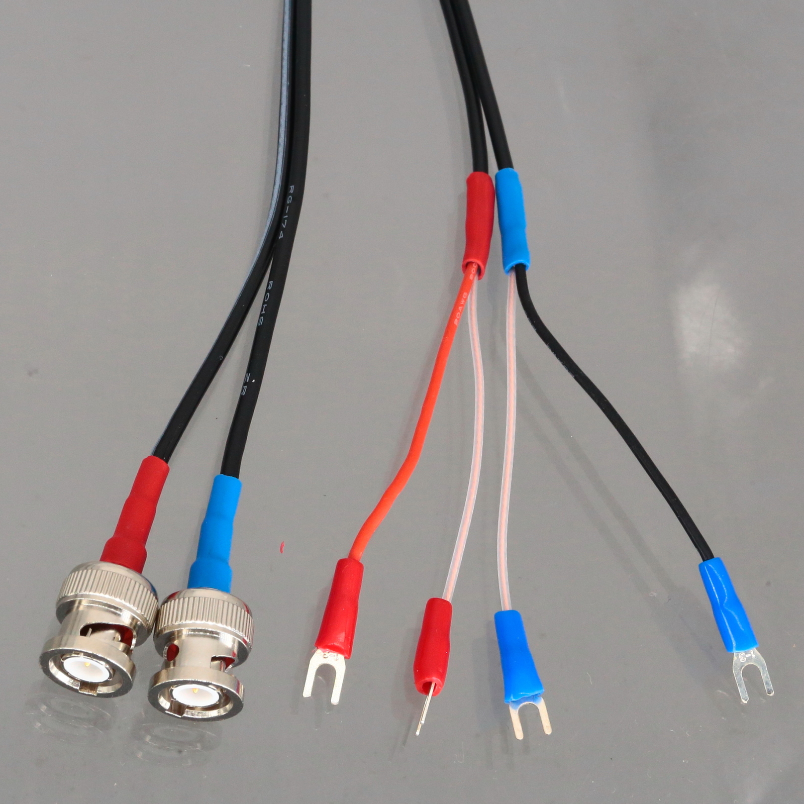 Dual BNC to M3 Screws Fork Terminal Coax Signal Cable For Ultrasonic Flow Meter