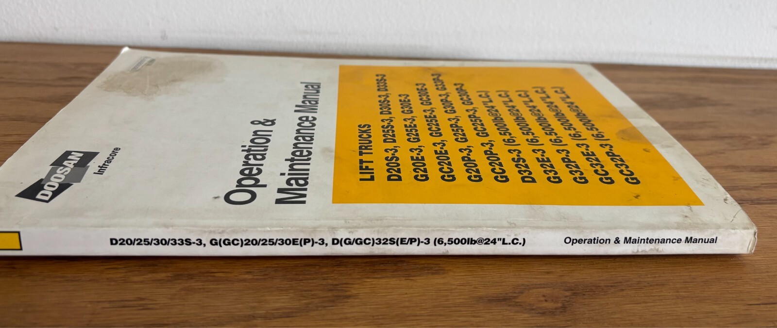 Doosan Operation & Maintenance Manual D, G, GC series -See full list S/N