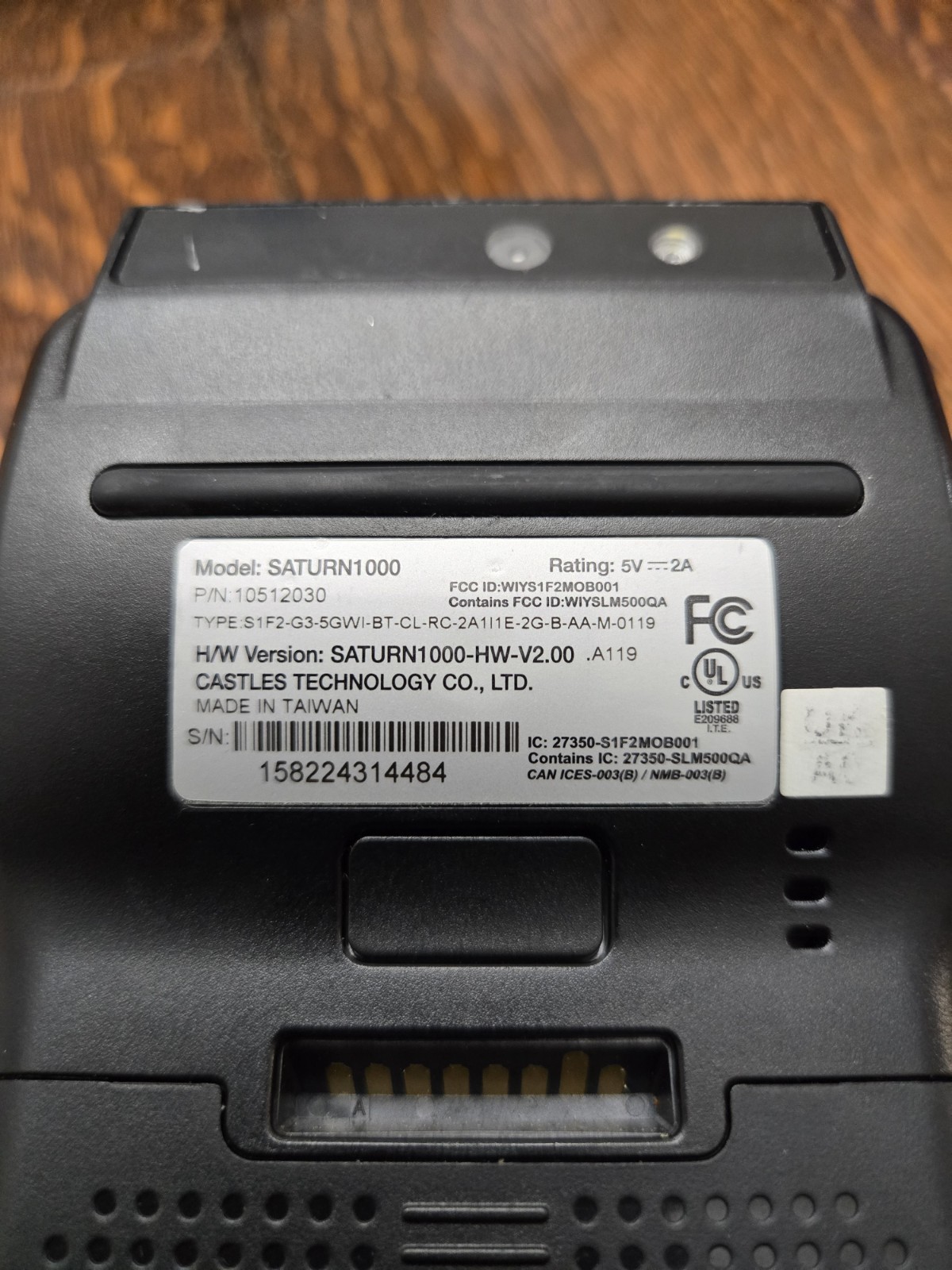 Castles Saturn 1000 Android Handheld Payment Terminal Credit Card Reader (Read)