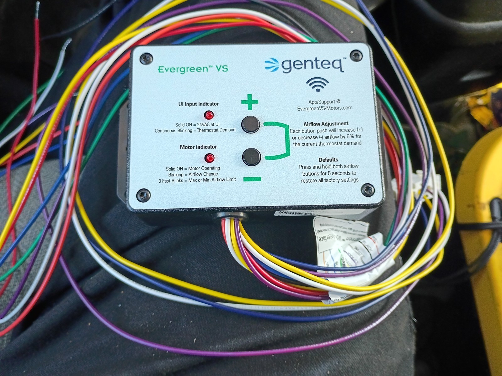 Evergreen 5K010v vs User Interface for VS Motors genteq ge