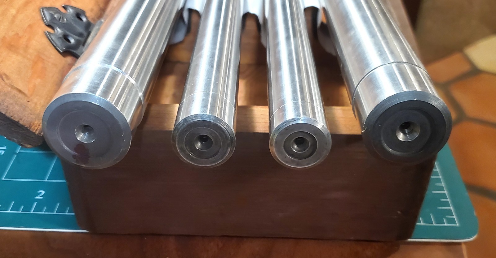 Set of 4 Morse Taper Test Bars in Wooden Box