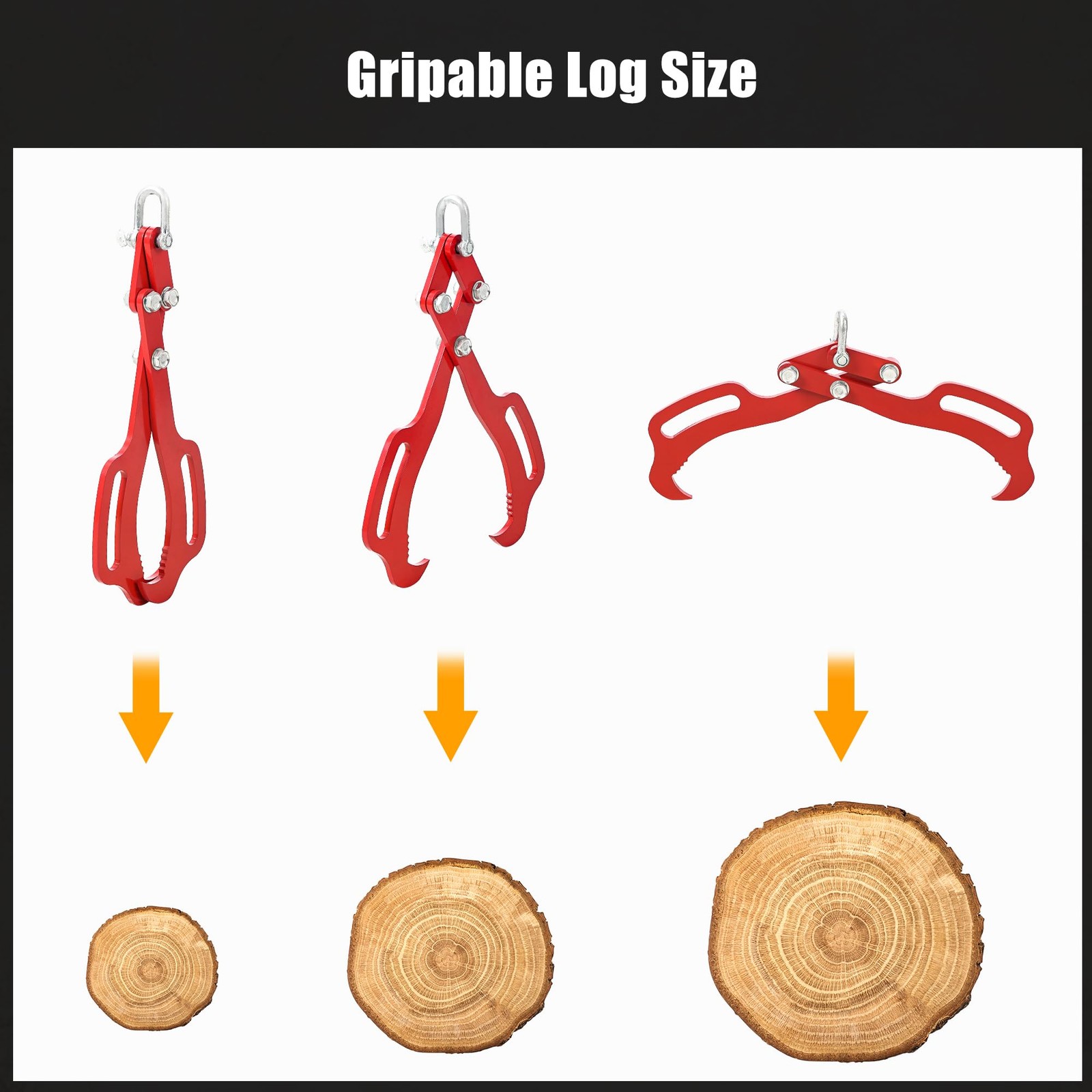 Felling Grabber Timber Claw Log Lifting Tongs 18/28/36″ 2/4 Claw Swivel Grapple