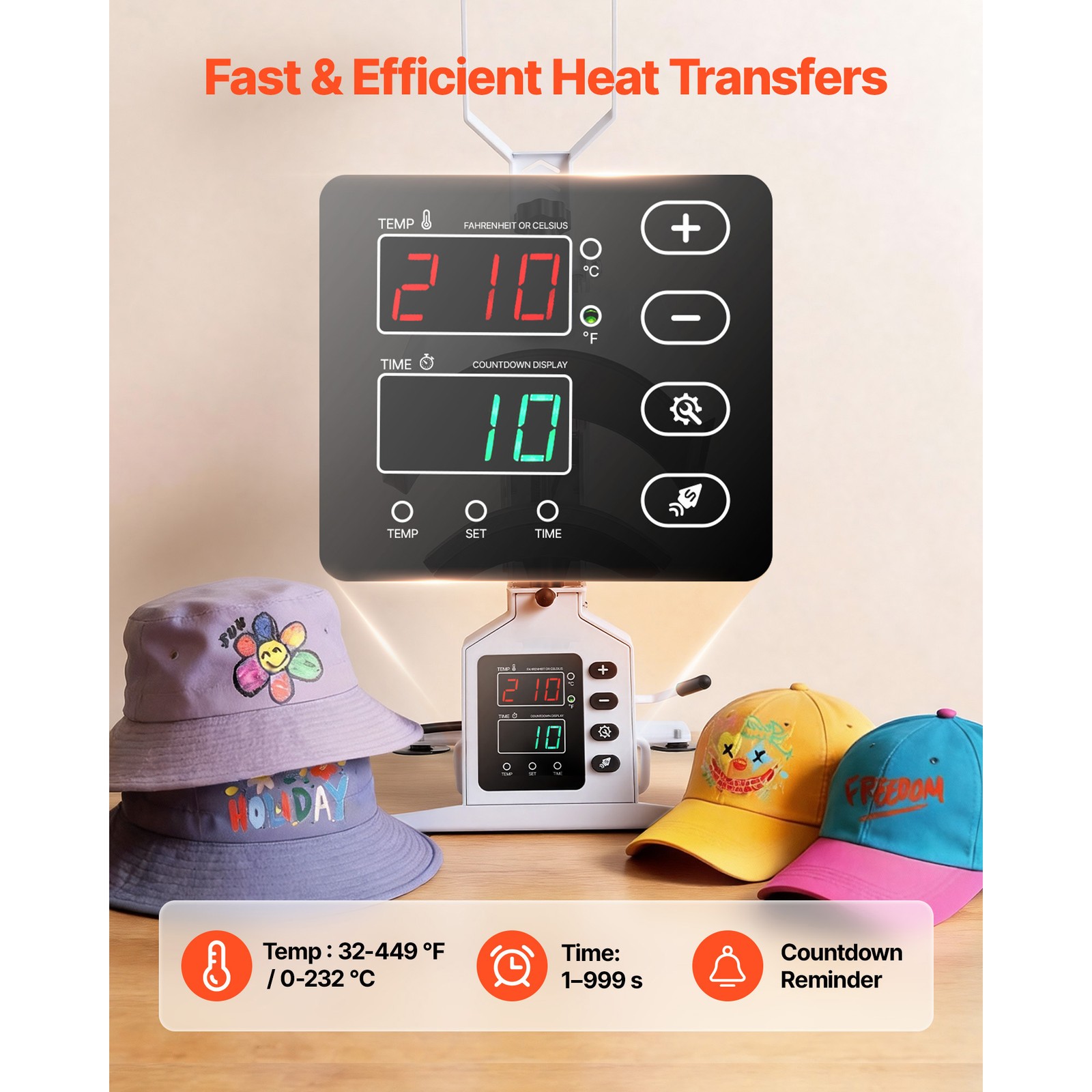Uimoso Hat Heat Press Machine with 8.5 x 4 in Heating Plate for Caps