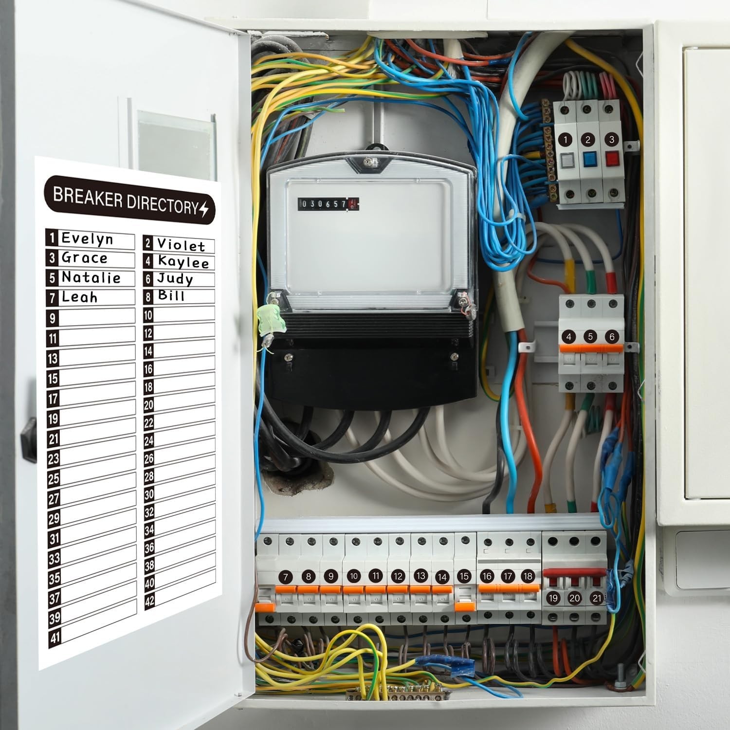 16 Sheets Breaker Panel Labels Electrical Box Sticker Numbers Breaker