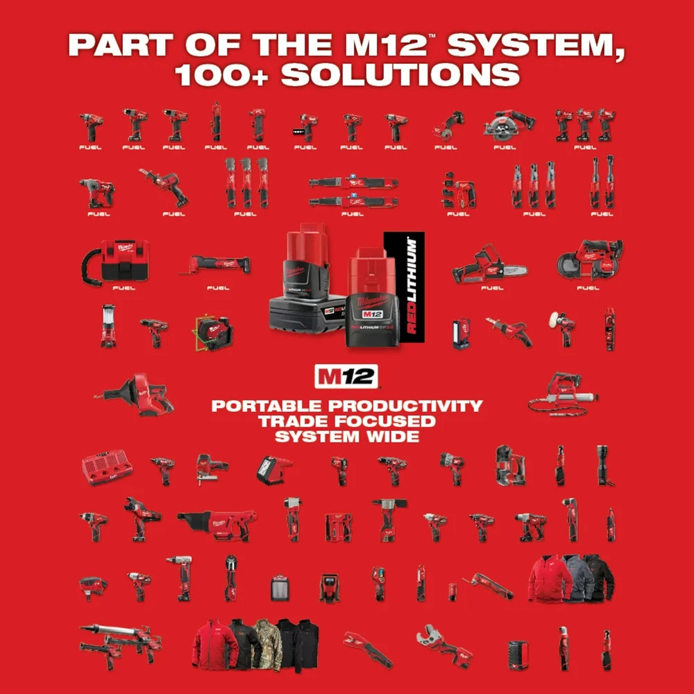 Milwaukee 3497-22X5 M12 FUEL 12V 2-Tool Cordless Combo Kit w/ 5AH Battery