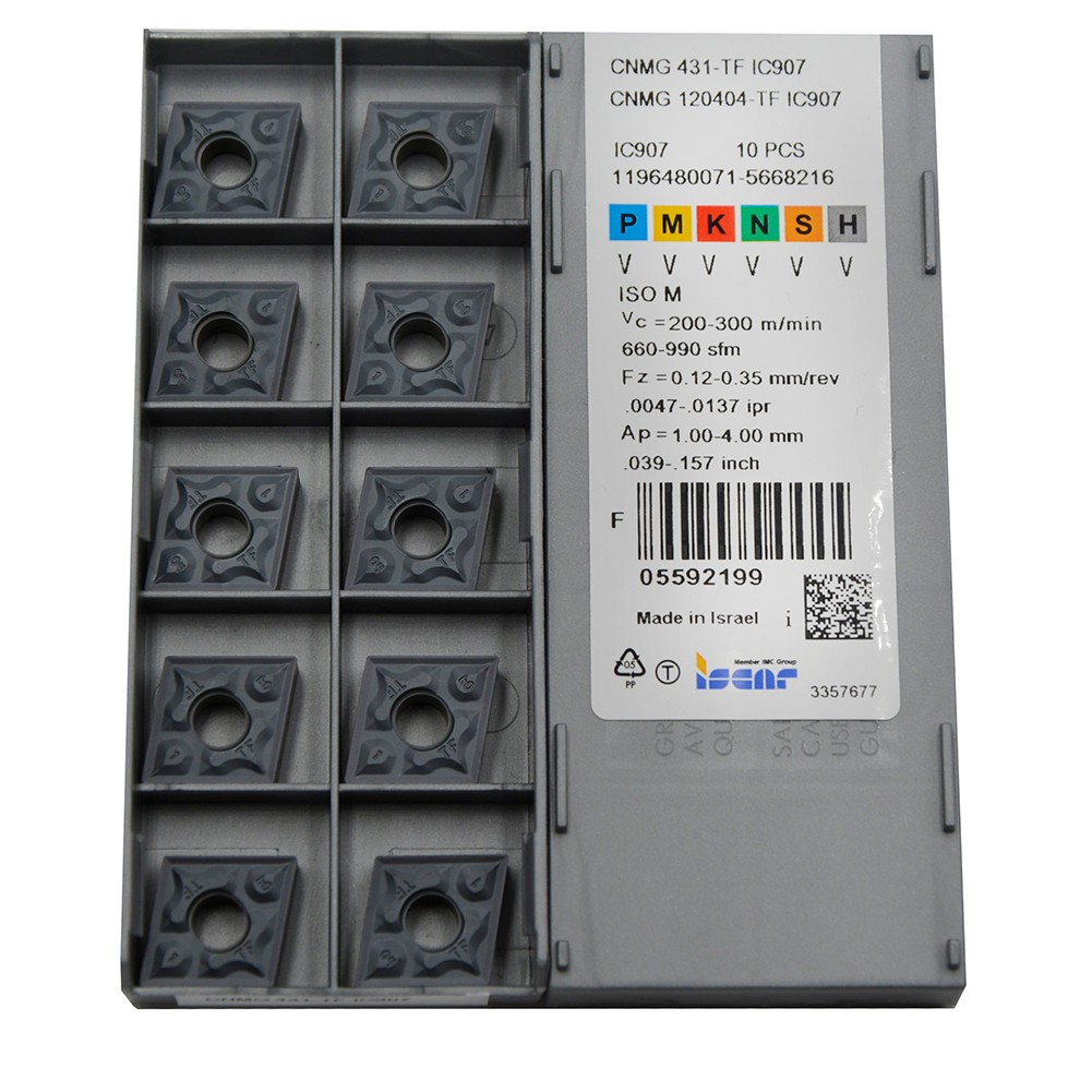 20pcs ISCAR CNMG120404-TF CNMG431-TF IC907 New Carbide Inserts CNC blade
