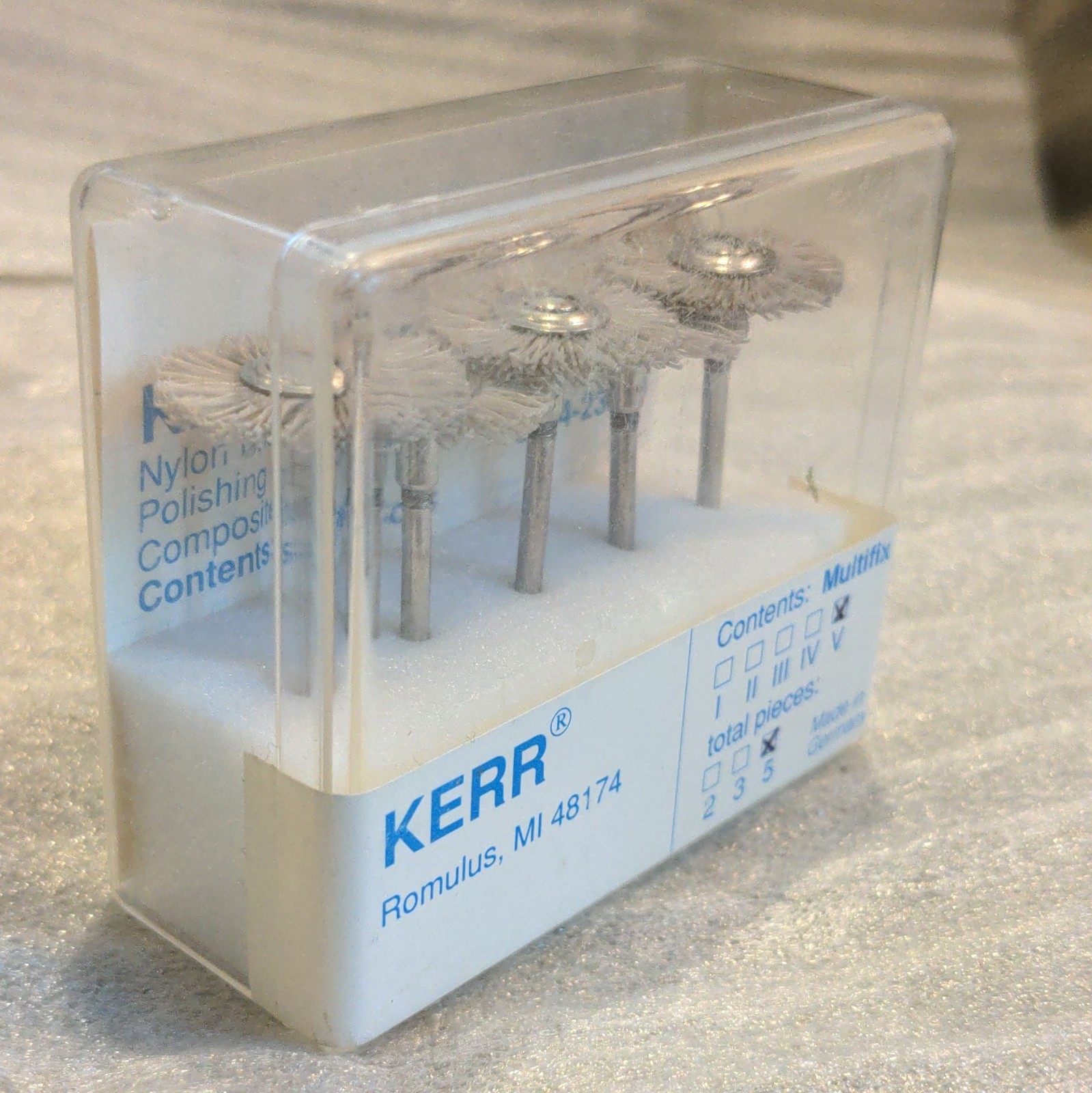 Kerr Multifix Nylon Bristle Brush Set RA Latch-Type Dental 5 pc 504-23270