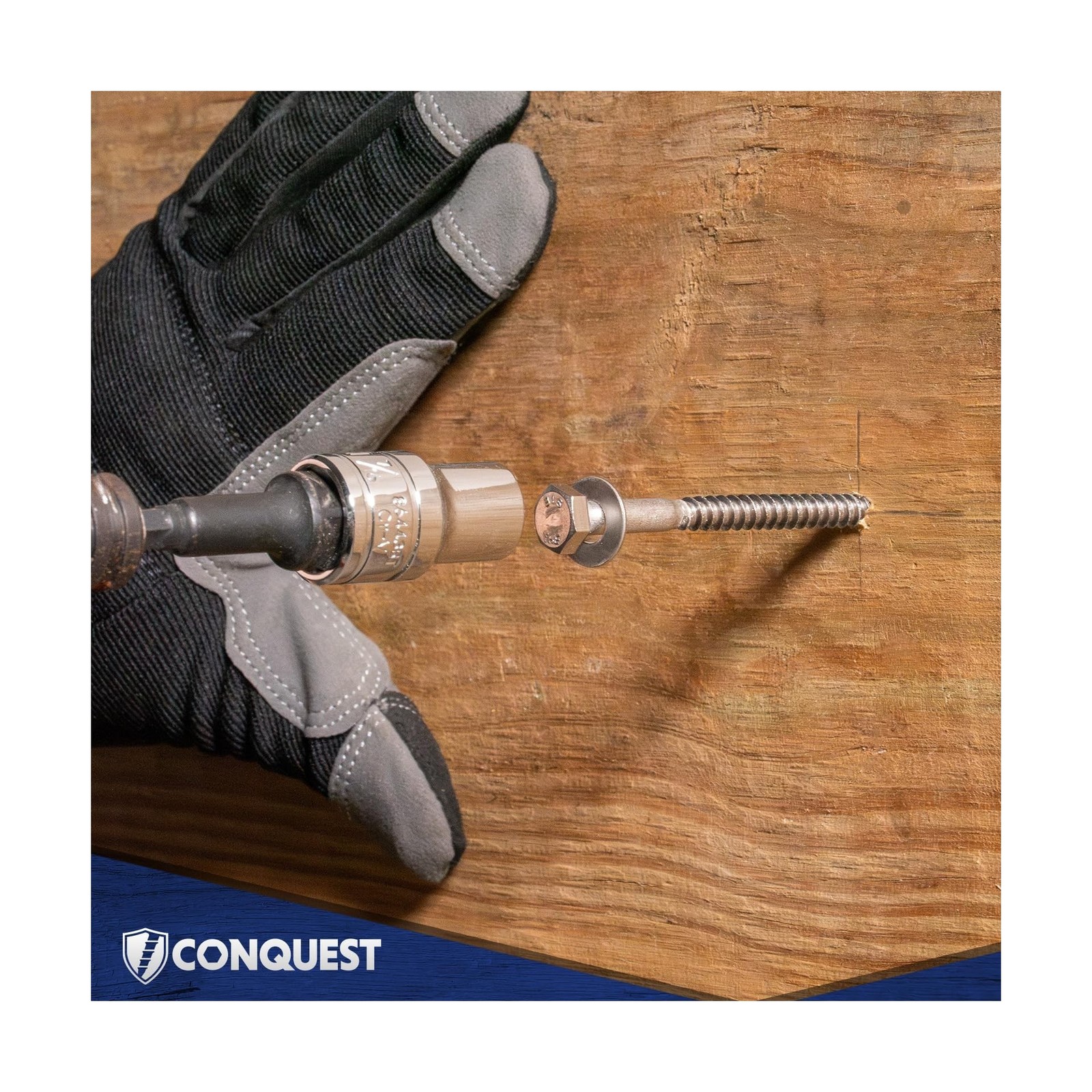 Conquest 1/2″ x 8″ Lag Bolts, 316 Stainless Steel, Coarse Threads Hex Head, C…