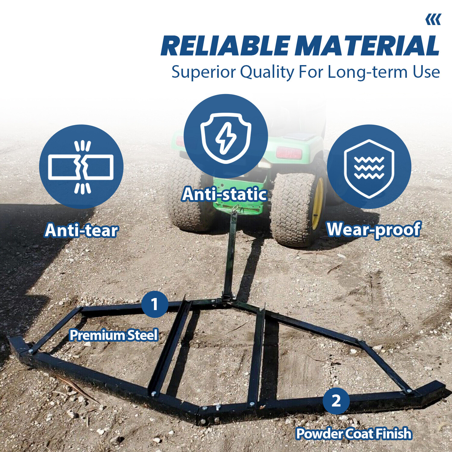 72″ Adjustable Tow-Behind ATV UTV Lawn Tractor Landscape Driveway Harrow Drag